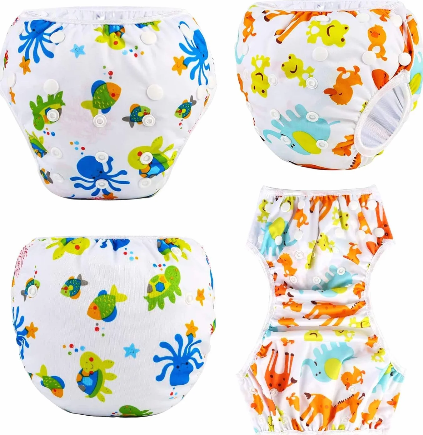 PHOGARY Pieluchy do pływania (2-pak), wielokrotnego użytku pieluchy do pływania dla dzieci w wieku 0-24 miesięcy (waga 3-10 kg), idealna na prysznic, plażę i lekcje pływania