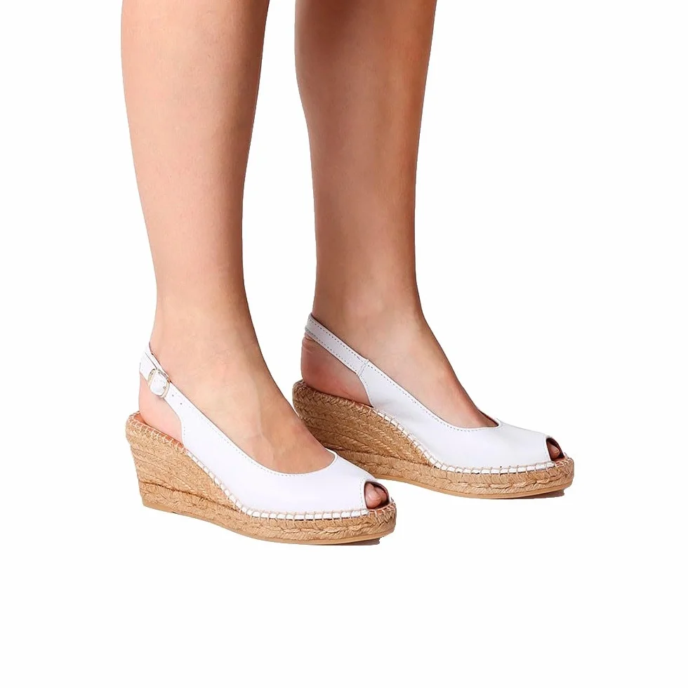 TONI PONS CROACIA - Toni Pons peep toe style wedge espadrille for women made of leather.