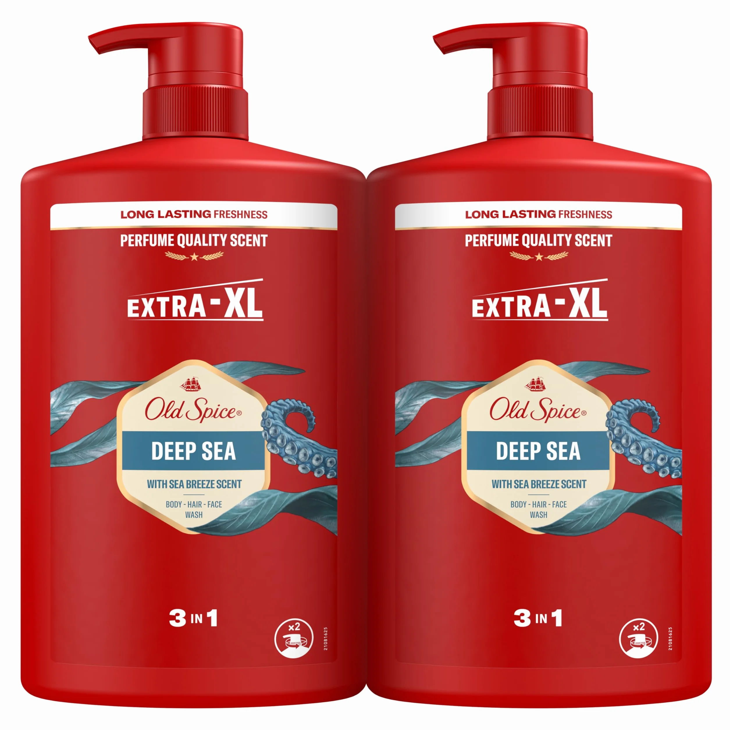 Old Spice Deep Sea Męski żel pod prysznic i szampon 2x1000 ml, uniwersalny żel do twarzy, ciała i włosów 3 w 1, długotrwała świeżość, wyjątkowy zapach, głębokie czyszczenie