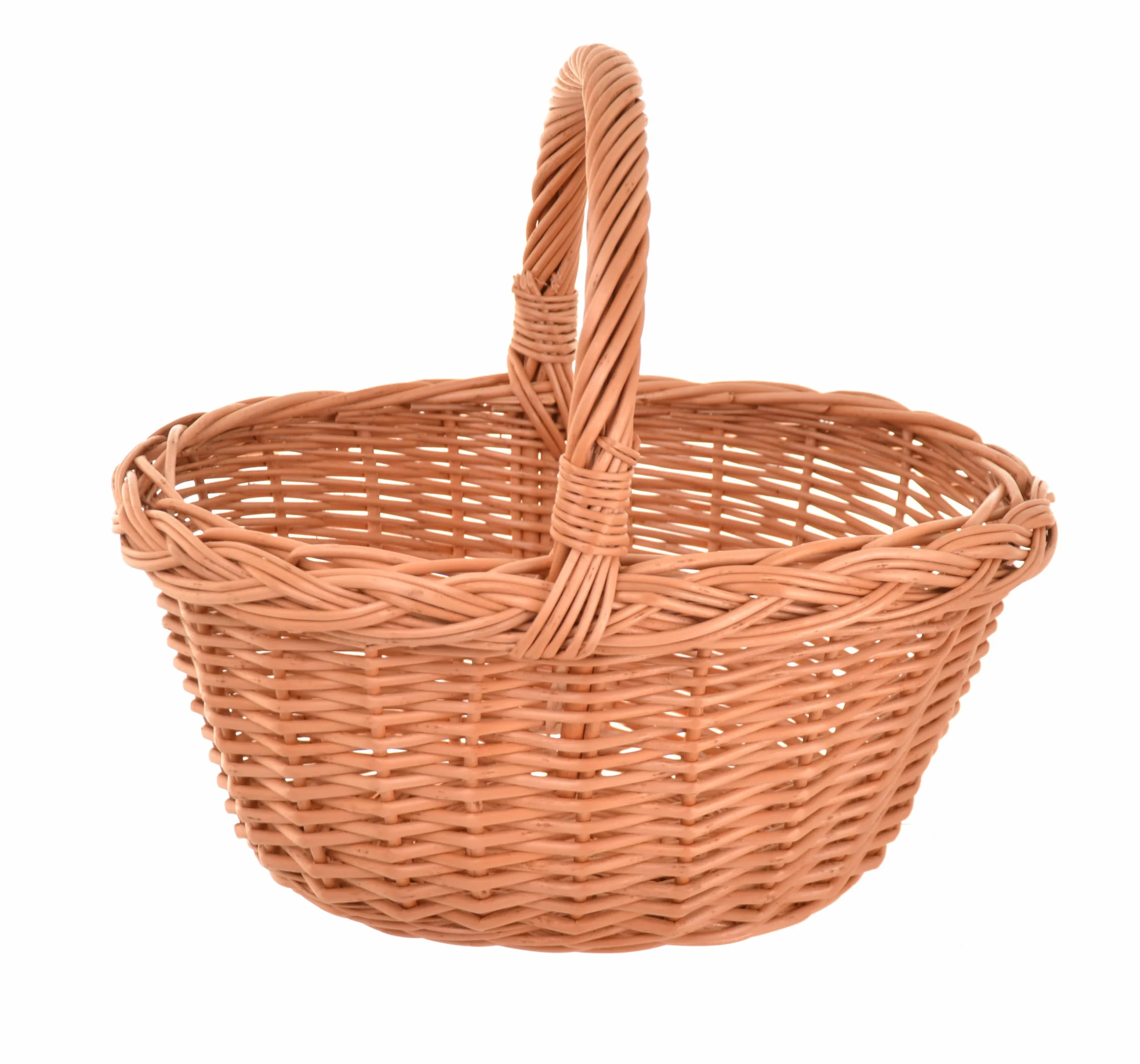 Wiklinowy kosz z uchwytem 32 cm | Wiklinowy kosz na zakupy – kosz do kuchni i prezentów – mały kosz prezentowy pusty, kosz na chleb, koszyk do przenoszenia z wikliny dla dzieci i dorosłych