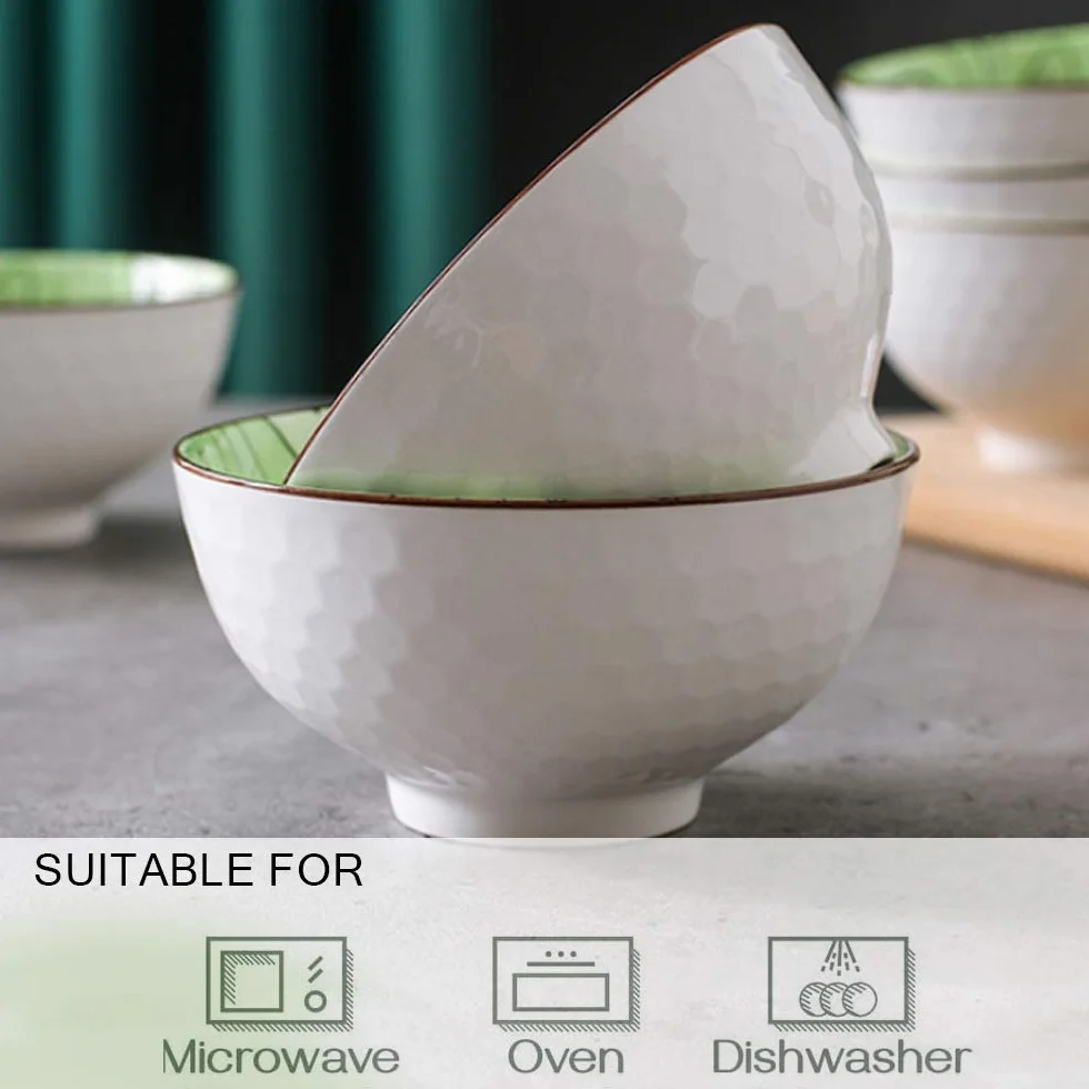 Ceramiczne Miski do Zupy, Śniadań i Deserów - Porcelanowy Zestaw 4 szt na Musli, Sałatki, Lody, Makaron, Ryż i Zupy