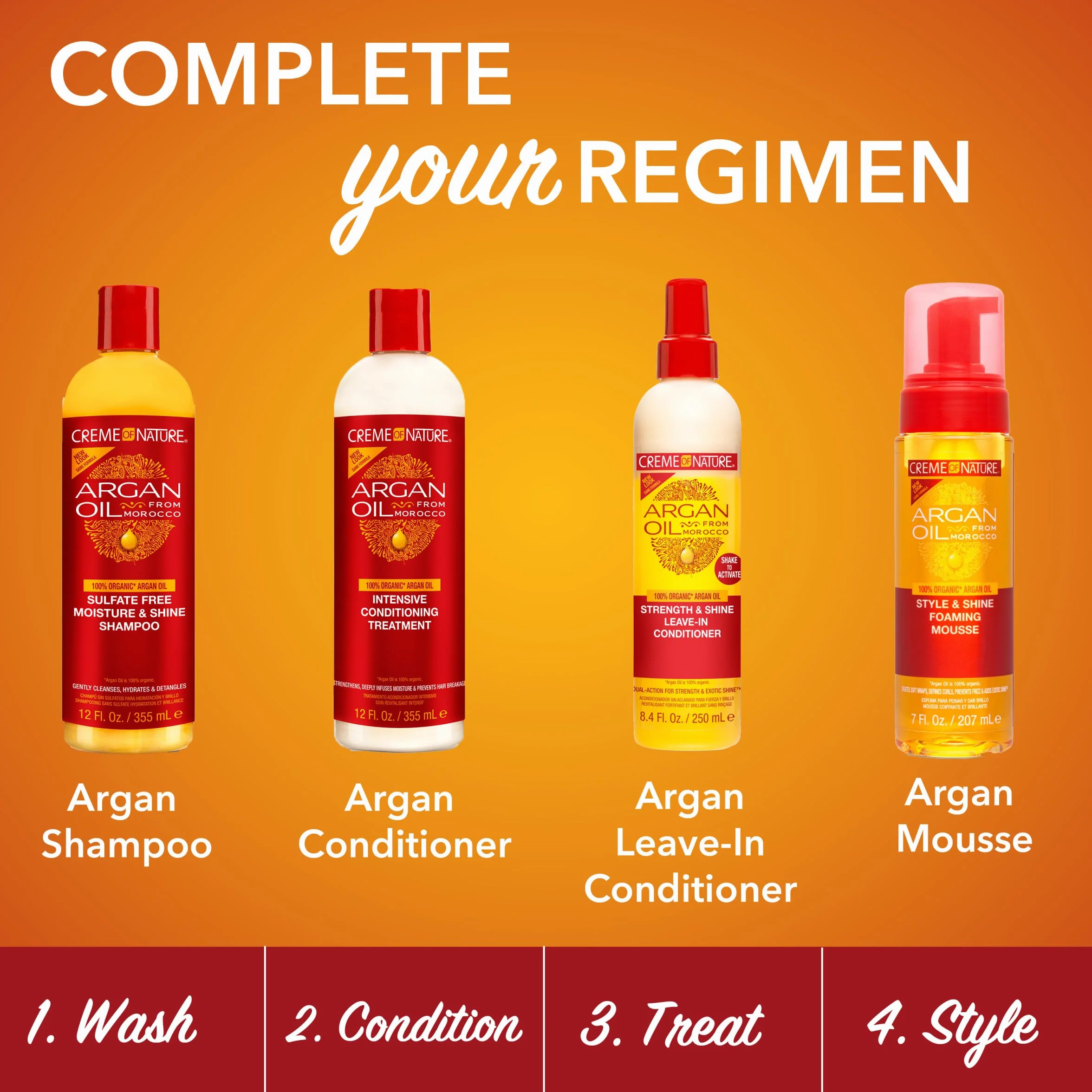 Creme Of Nature Argan Oil Perfect 7 Leczenie 7 w 1, dla zdrowego wyglądu włosów, 7 korzyści w 1 produkcie - 150 ml