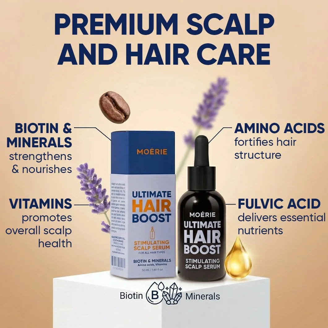 MOERIE Hair Growth Serum 50 ml – przyspiesza porost włosów i zapobiega wypadaniu włosów u kobiet – serum na porost włosów na skórze głowy – serum przeciw wypadaniu włosów (zestaw 2 szt.)