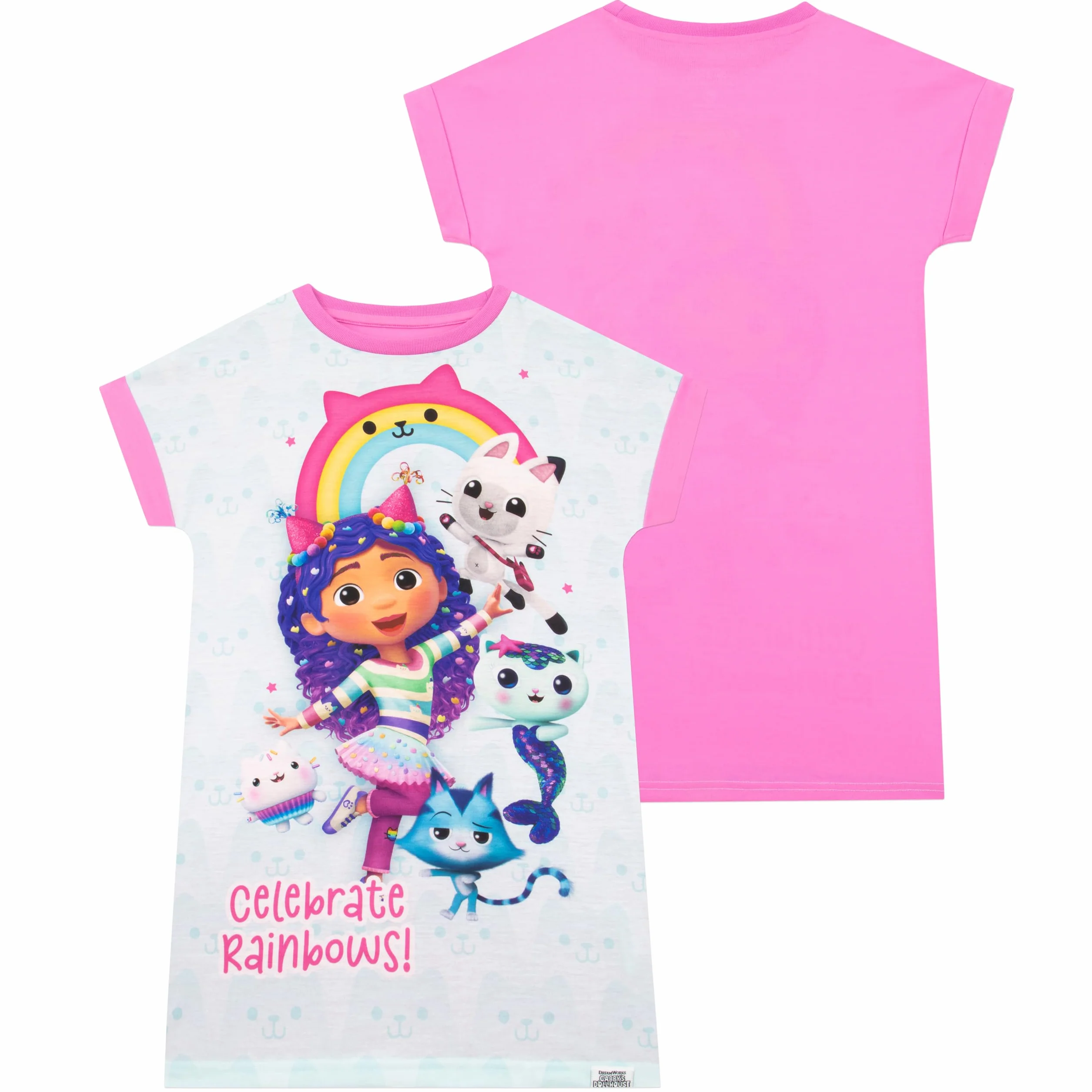 DreamWorks Gabby’s Dollhouse Koszula Nocna dla Dziewczynek | Koszula Nocna Gabby Kotka | Koszule Nocne dla Dziewczynek
