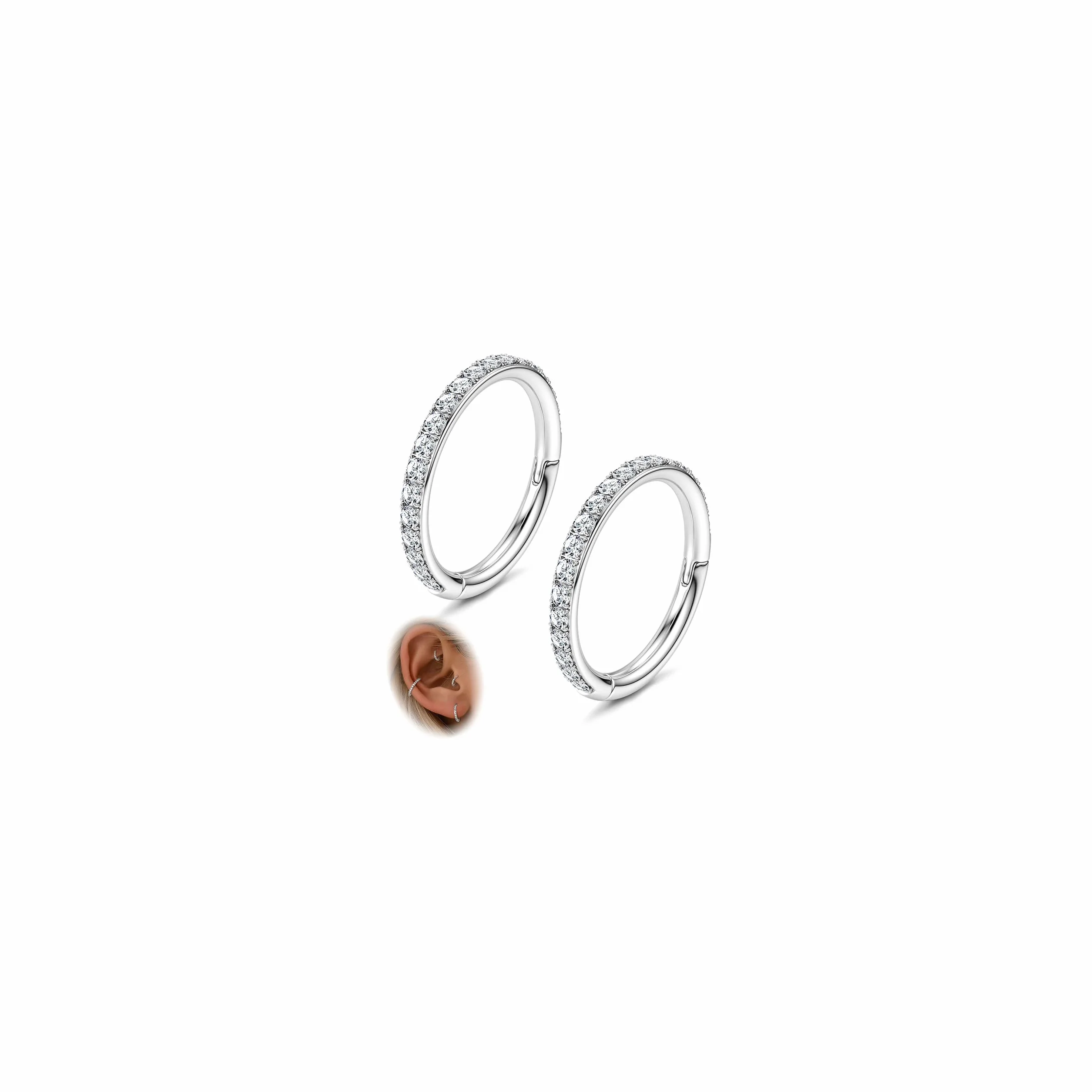 Morfetto Kolczyki ze stali chirurgicznej 18G 16G 16G przegroda pierścień nosowy Daith Rook Tragus Kolczyk do nosa Biżuteria Piercing Helix Hoop 6MM 8MM 10MM
