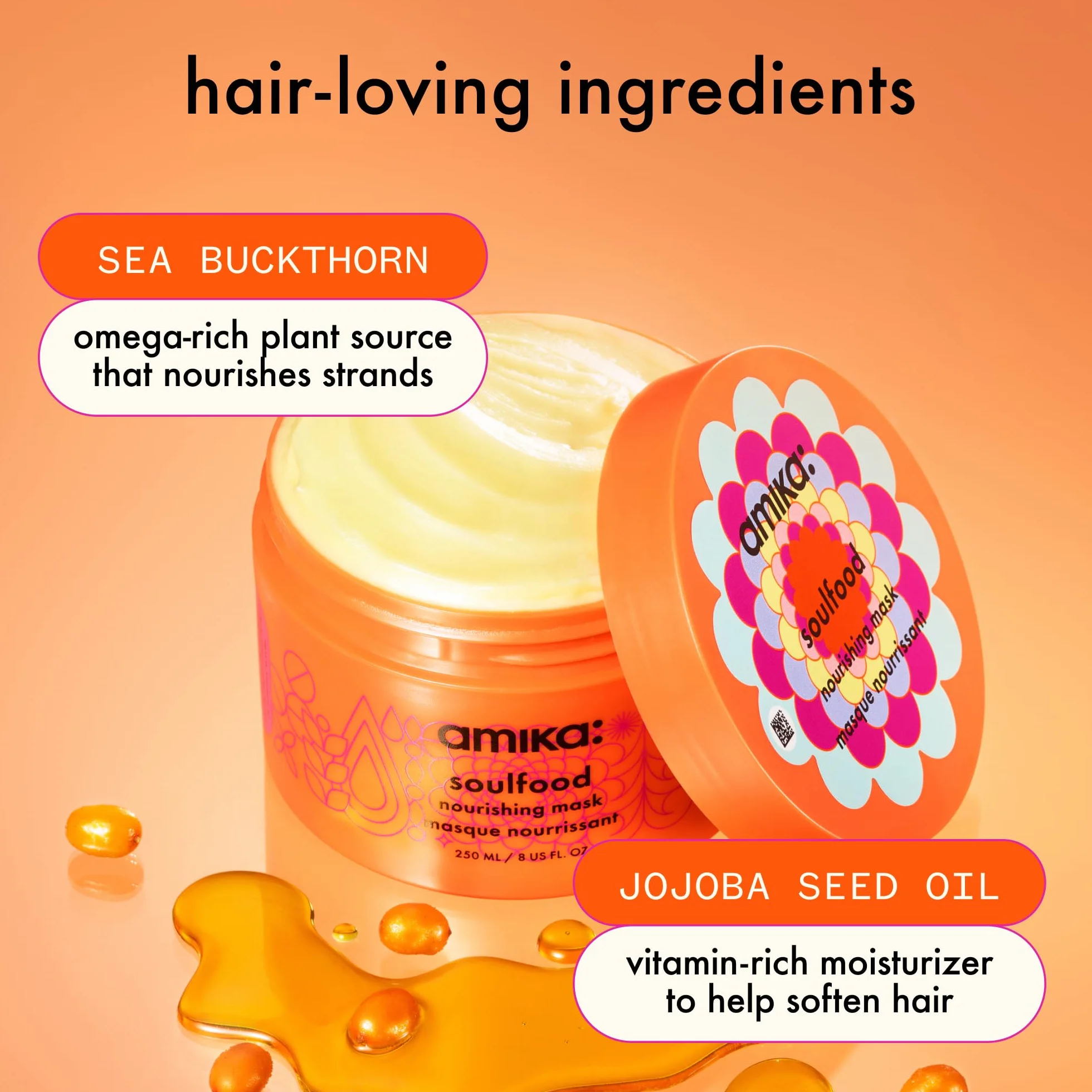 Amika Soulfood Nourishing Mask 250ml - Maska do włosów suchych włosów - Maska do włosów zniszczonych