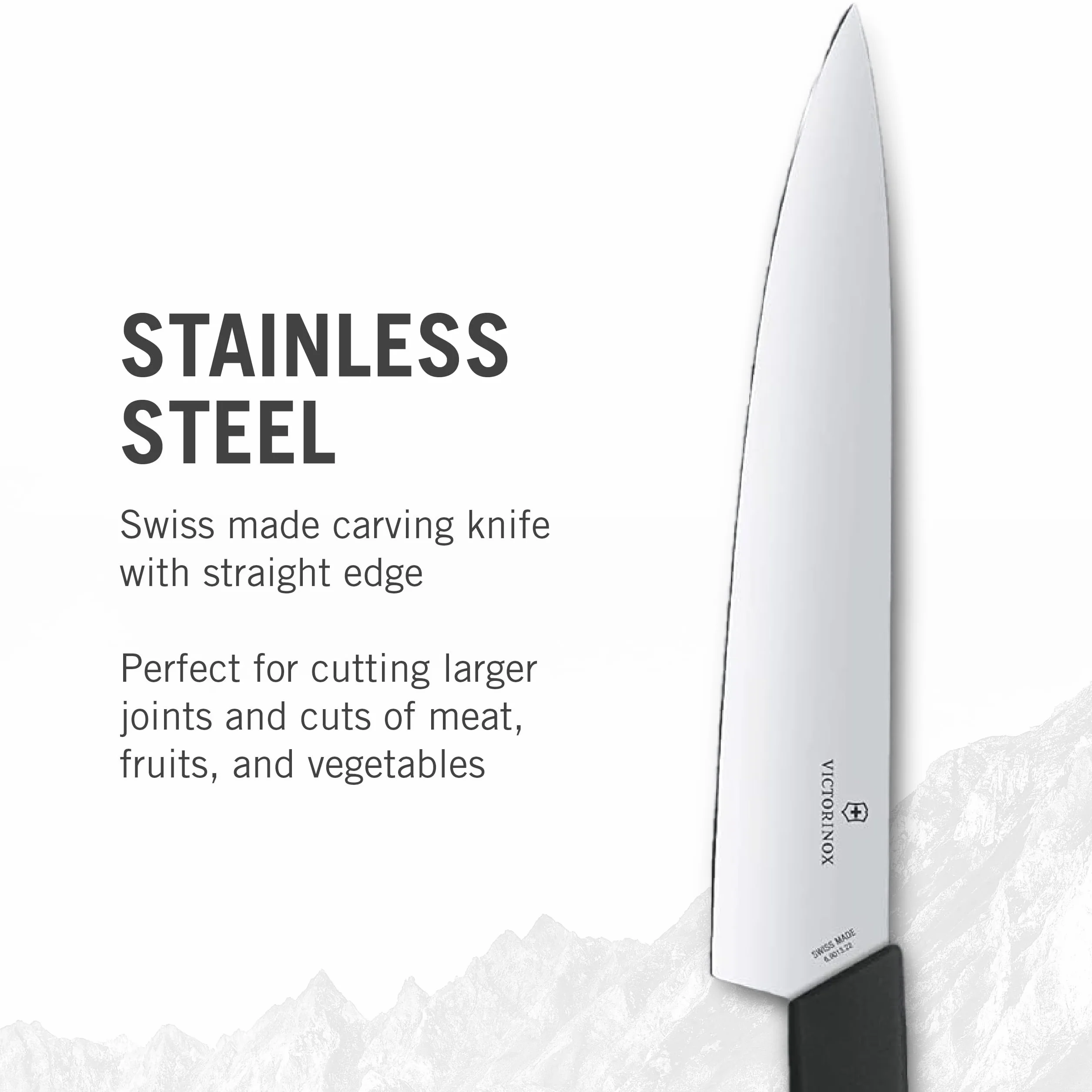 Victorinox Swiss Modern Tranchiermesser mit geradem Schliff, schwarz