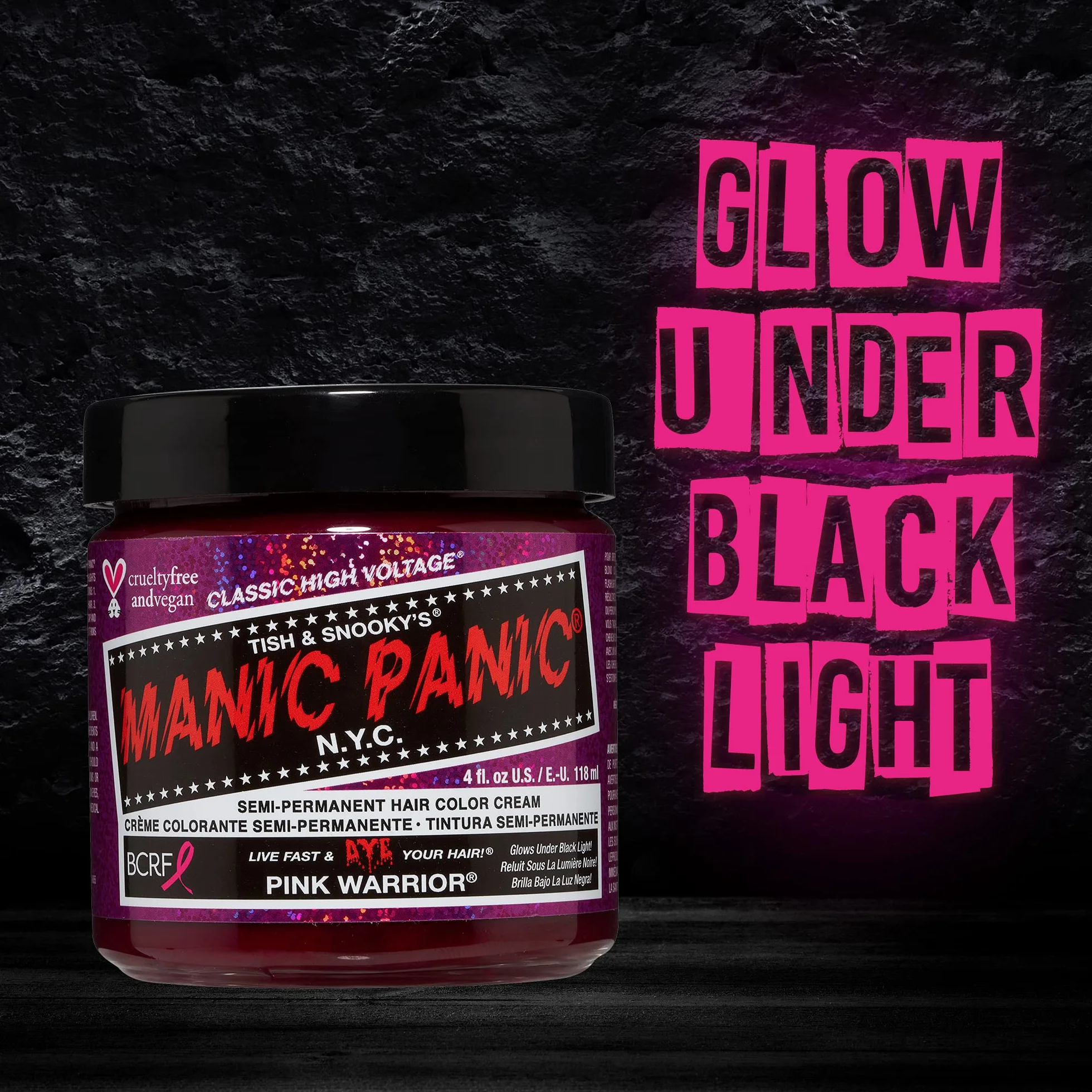 Manic Panic Różowy wojownik, Bez okrucieństwa, Wegańskie i żywe 118ml