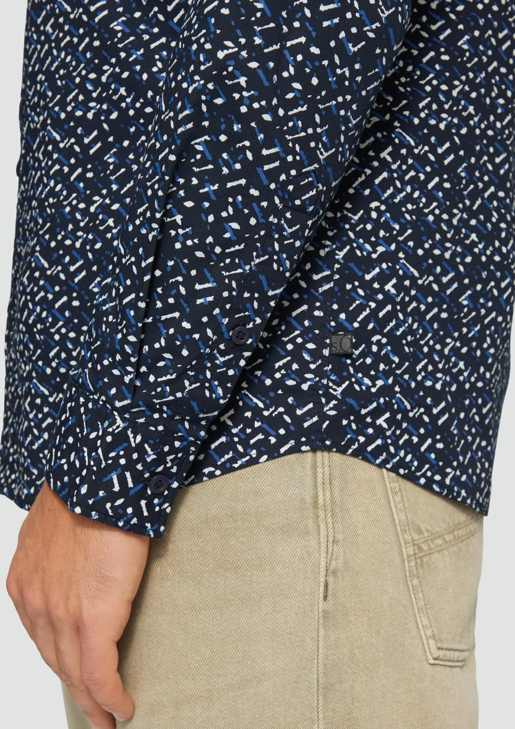 s.Oliver Slim Fit: Wzorzysta koszula z popeliny, 59A1_Navy, 3XL