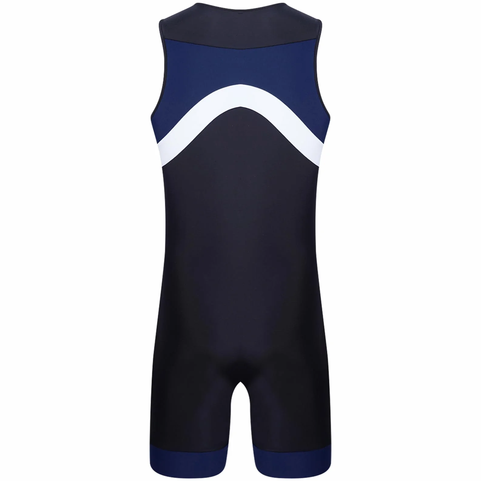 ranrann Męski strój kąpielowy jednoczęściowy kombinezon pływacki Surfing Plaża Basen Swimwear M-3XL, Typ F Granatowy, XXL