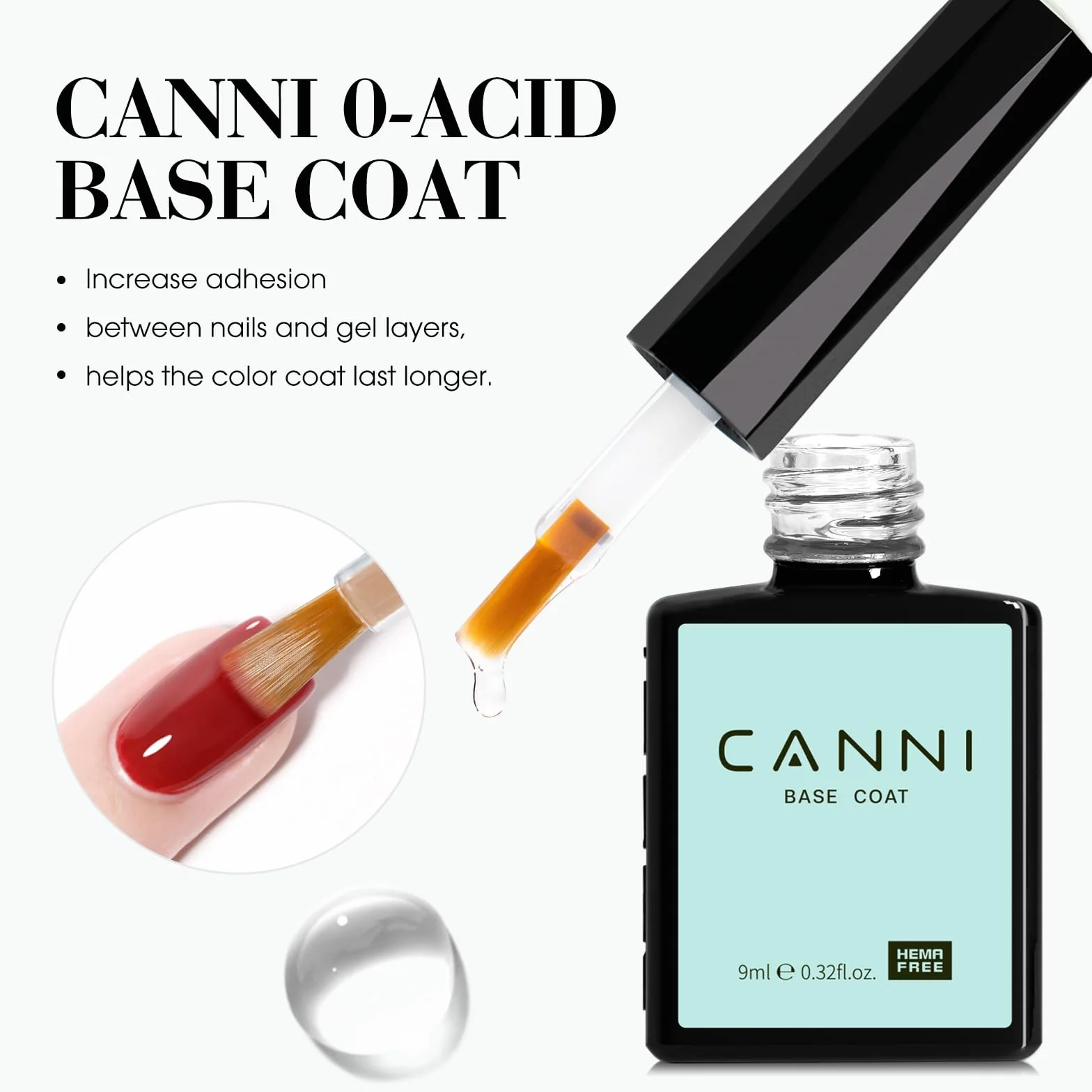CANNI Semi Permanent Top Coat & Base Coat Gel Lakier do Paznokci Zestaw