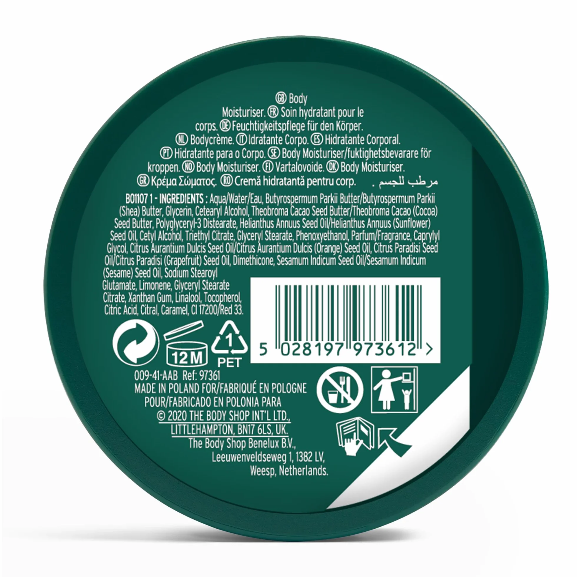 The Body Shop Masło do ciała, uniseks, różowy grejpfrut, 200 ml, 1 opakowanie (1 x 200 ml)