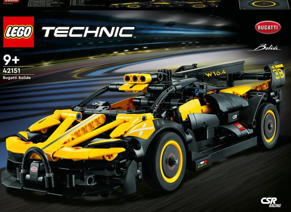LEGO Technic Bolid Bugatti Wyścigówka z Klocków, Kreatywne Zabawki Inżynieryjne, Kultowy Samochód Sportowy do Budowania z Klocków dla Kolekcjonerów, Pomysł na Prezent dla Dziecka, 42151