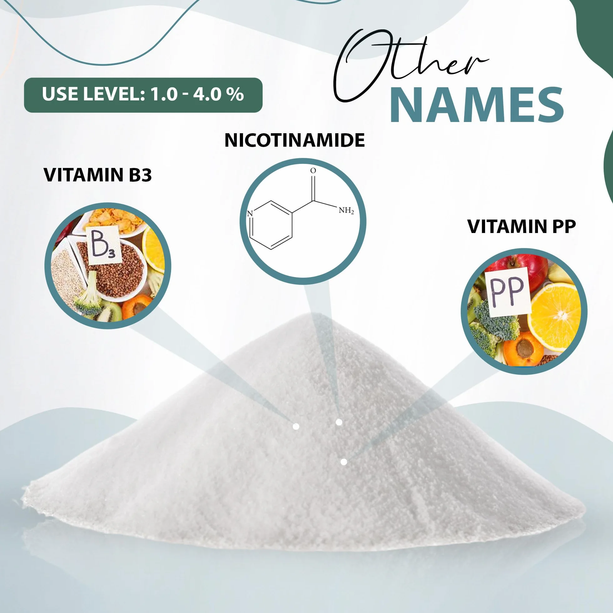 Niacinamide Powder 100g witamina B3 nikotynamid do pielęgnacji skóry i włosów