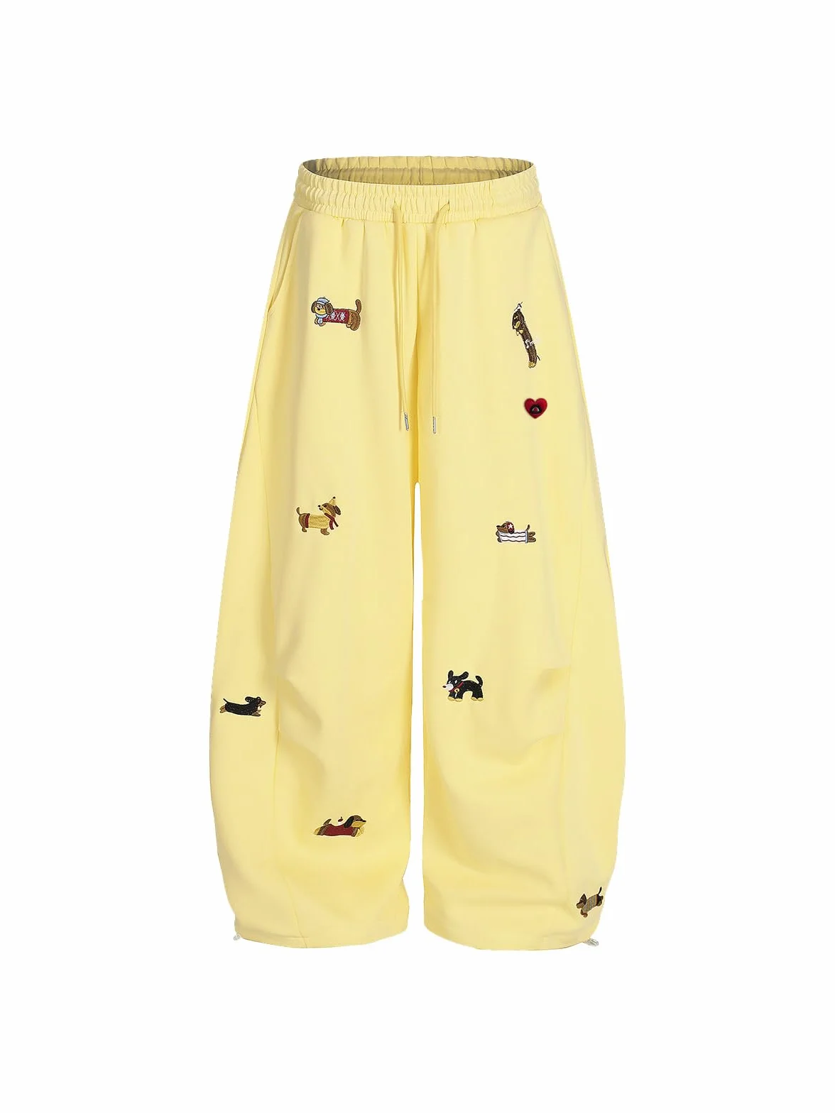 Aelfric Eden Męskie damskie spodnie do biegania, jamnik, grafikowe, bawełniane, sznurkowe, spodnie rekreacyjne, Y2K, streetwear, spodnie sportowe z kieszeniami