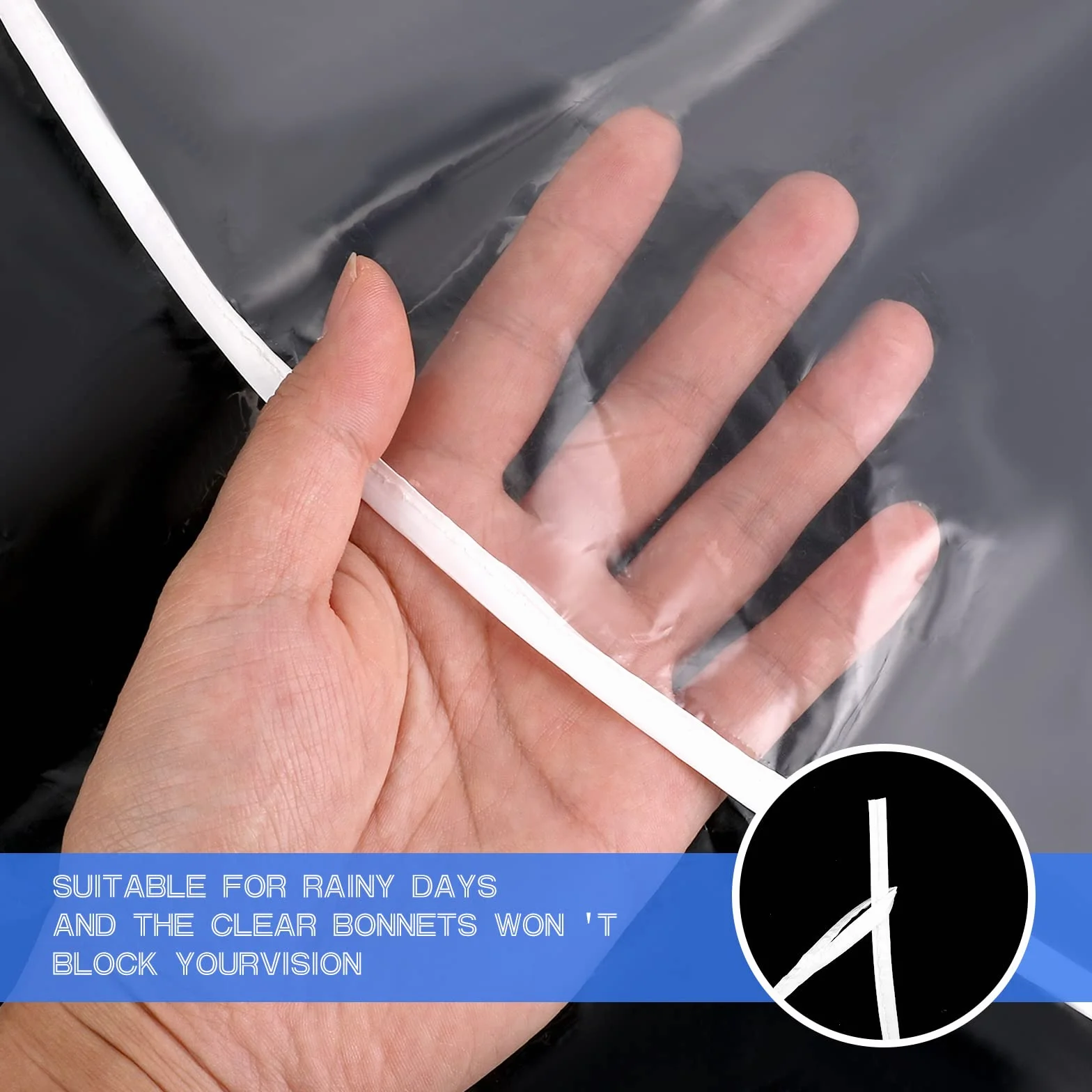6 sztuk plastikowy kapelusz przeciwdeszczowy dla kobiet mężczyzn przezroczysty płaszcz przeciwdeszczowy kapelusz przeciwdeszczowy unisex osłona przeciwdeszczowa kapelusz przeciwdeszczowy biały, biały,