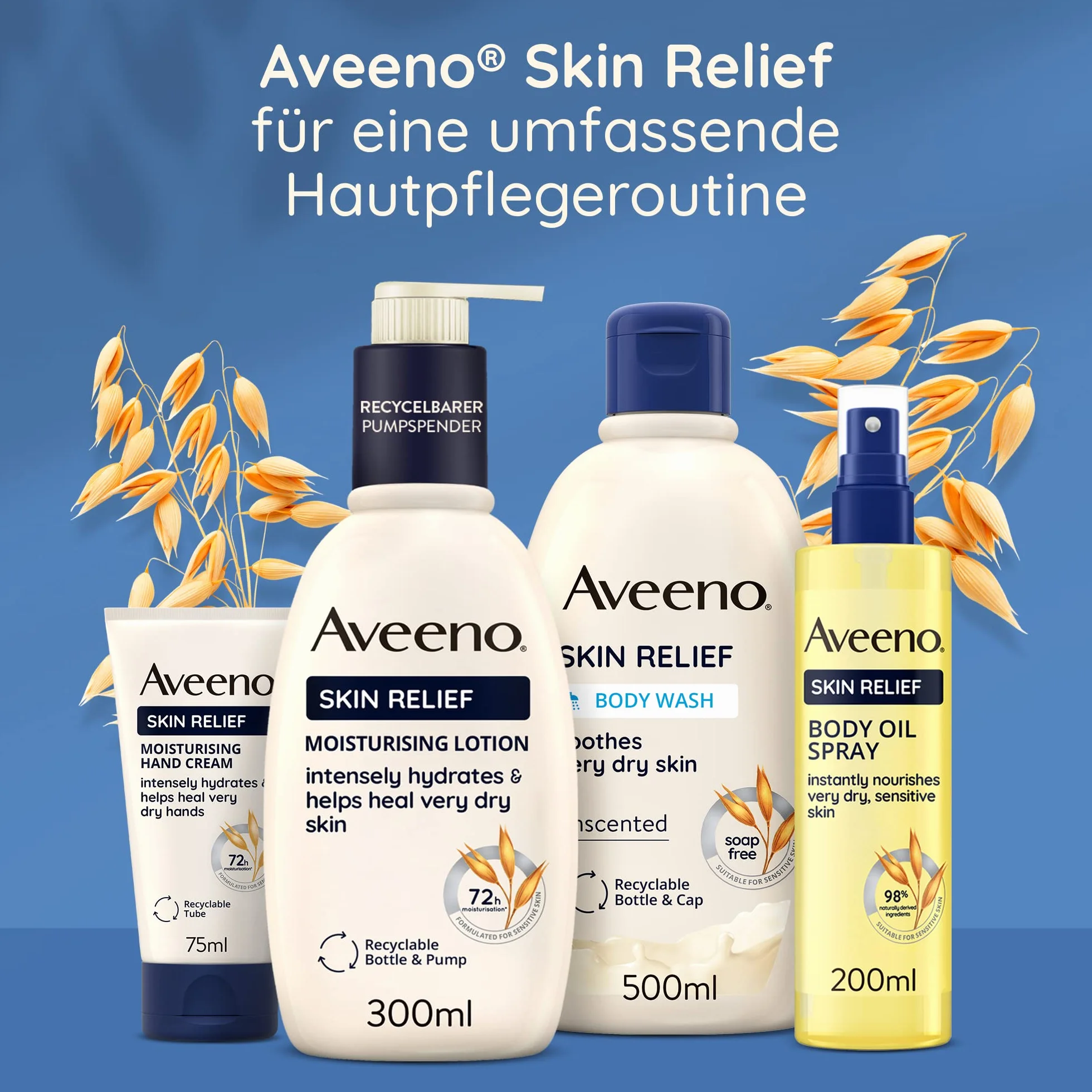 Aveeno Skin Relief nawilżający balsam do ciała 300 ml bezzapachowy do bardzo suchej skóry z owsem i masłem shea