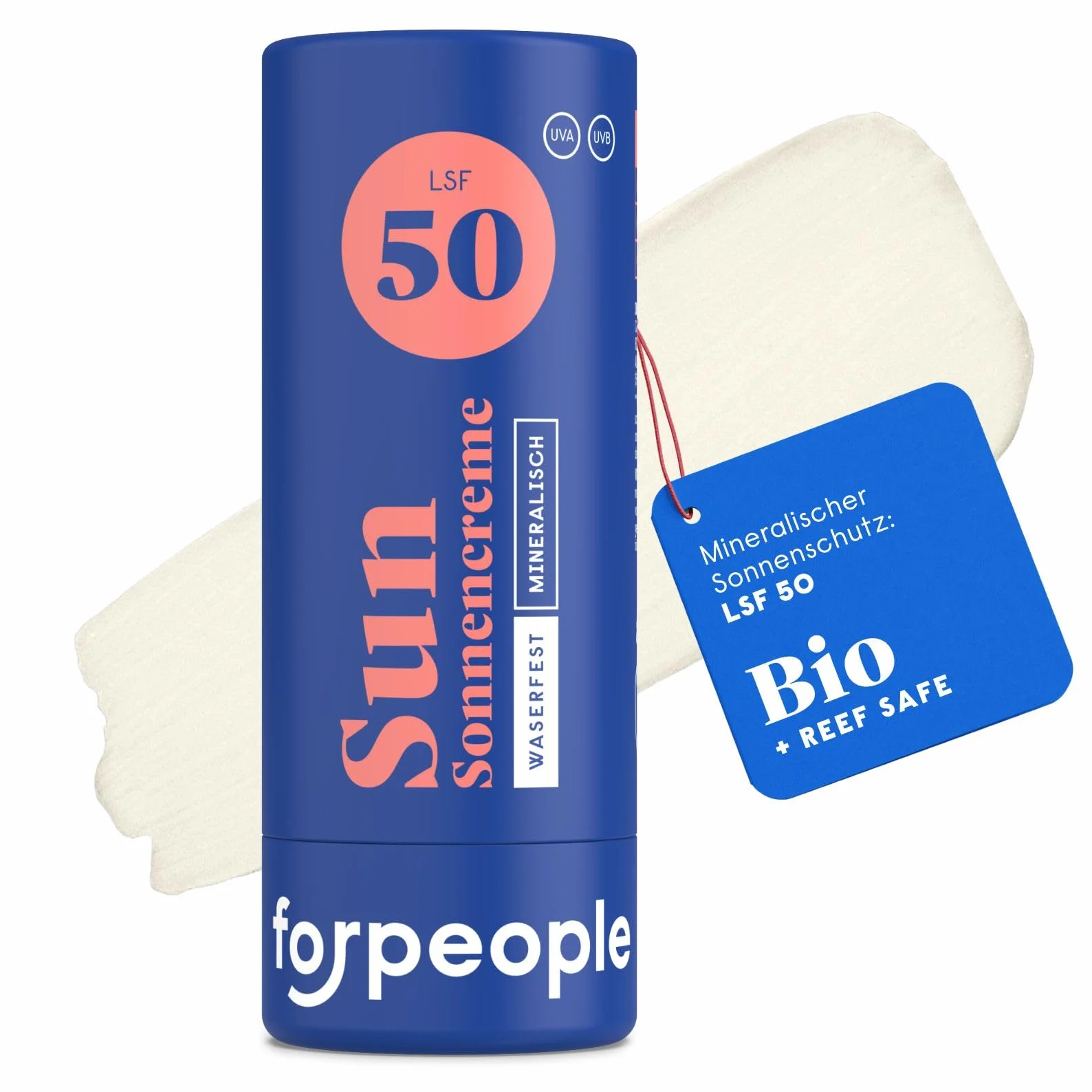 4people Bio krem przeciwsłoneczny w sztyfcie LSF 50 · wodoodporny filtr przeciwsłoneczny z cynkiem · mineralny filtr UV · dla dzieci i dorosłych · 100% naturalny · 40 g