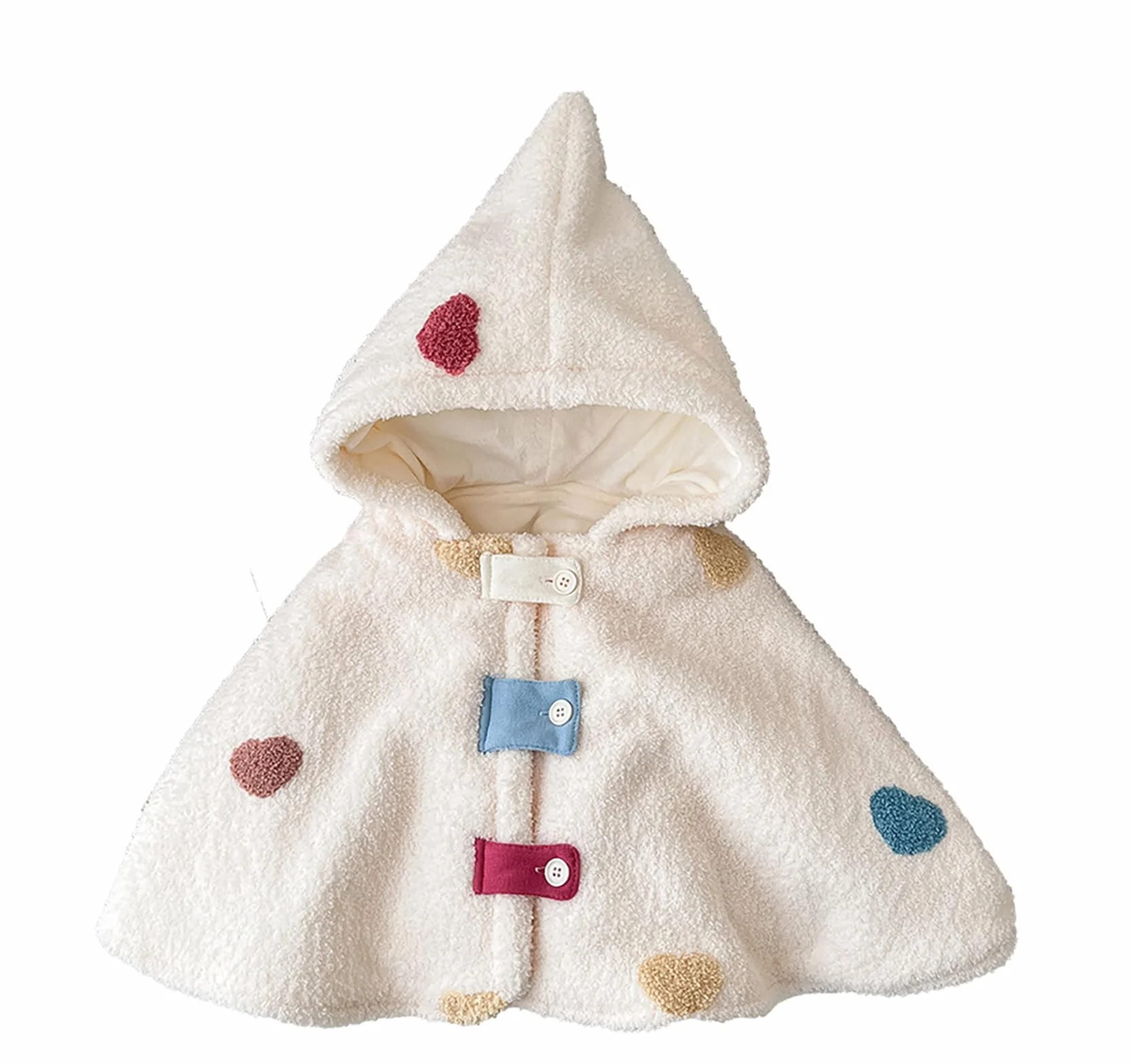 Cute Baby Boys Girls Hooded Cape Wool Soft Ponczo Cape Windproof Winter Autumn Outdoor Clothes Warm Scarf for Kids 0-3 Years