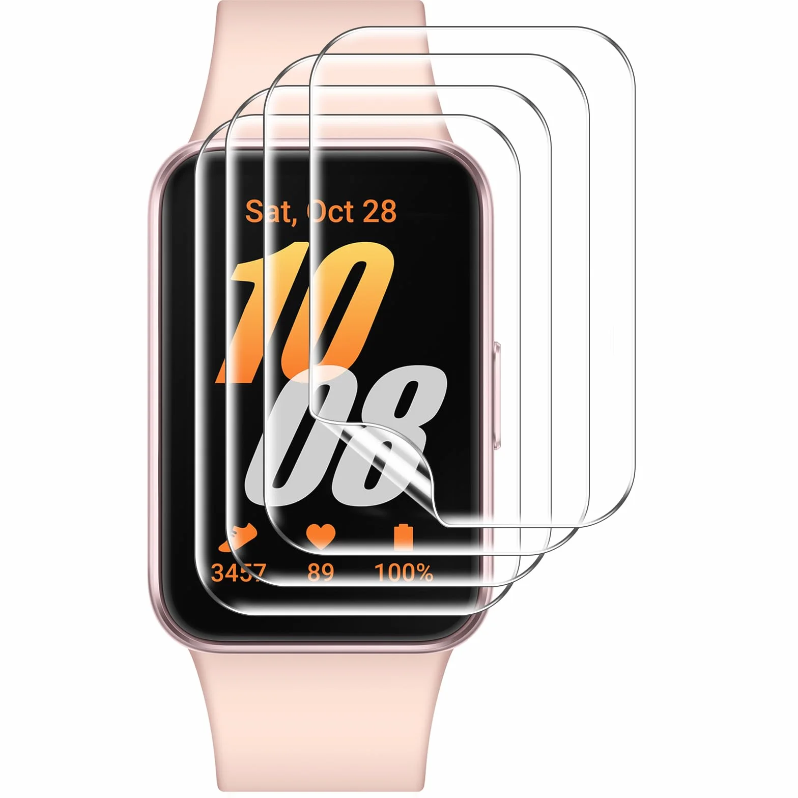 Vauki 4 sztuki folii ochronnej do Samsung Galaxy Fit 3 ochrona ekranu, ochrona przed kurzem, miękka folia TPU na wyświetlacz bez pęcherzyków powietrza, łatwa instalacja, przezroczysta, odporna na