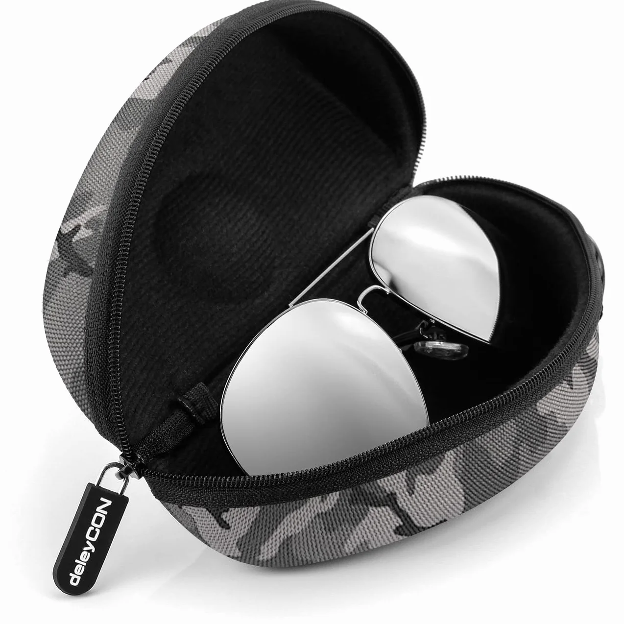 deleyCON Etui na Okulary Twardy Futerał Torba na Okulary Pudełko na Okulary Twarda Okładka Sportowe Rowerowe Okulary do Czytania Okulary Przeciwsłoneczne Ściereczka do Czyszczenia Okularów