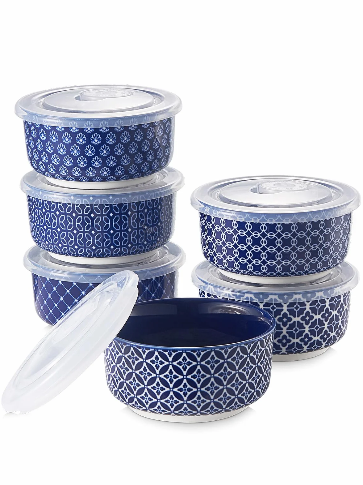 DOWAN Ramekins z pokrywkami, porcelanowe naczynia Ramekin 170 ml do sufletu Creme Brulee, foremki do jajek, foremek na muffinki, mini miska do dipów, miska do pieczenia do piekarnika i frytownicy