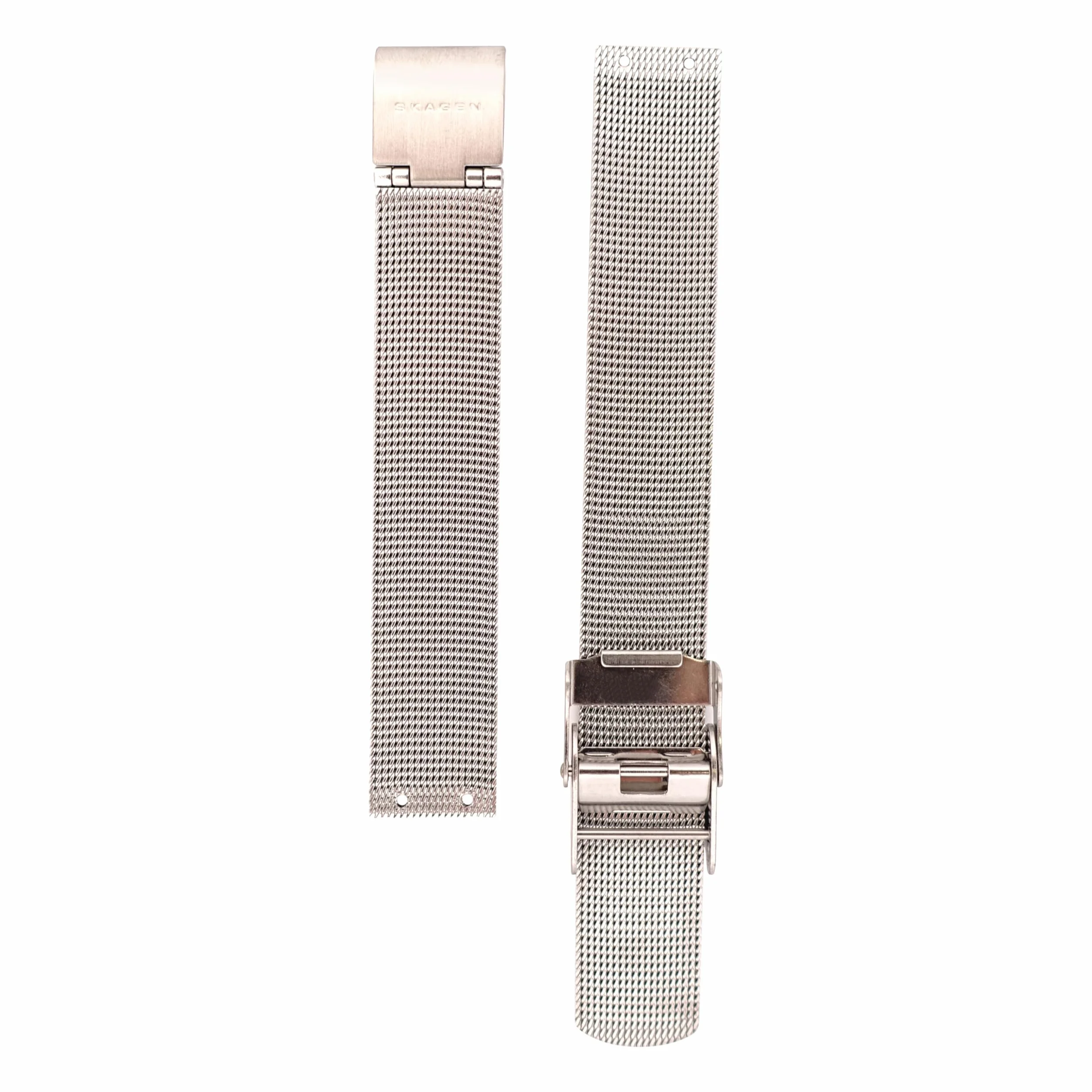 Skagen Damski pasek do zegarka 14 mm, srebrna stal nierdzewna, oryginalny pasek wymienny do 358SGSCD