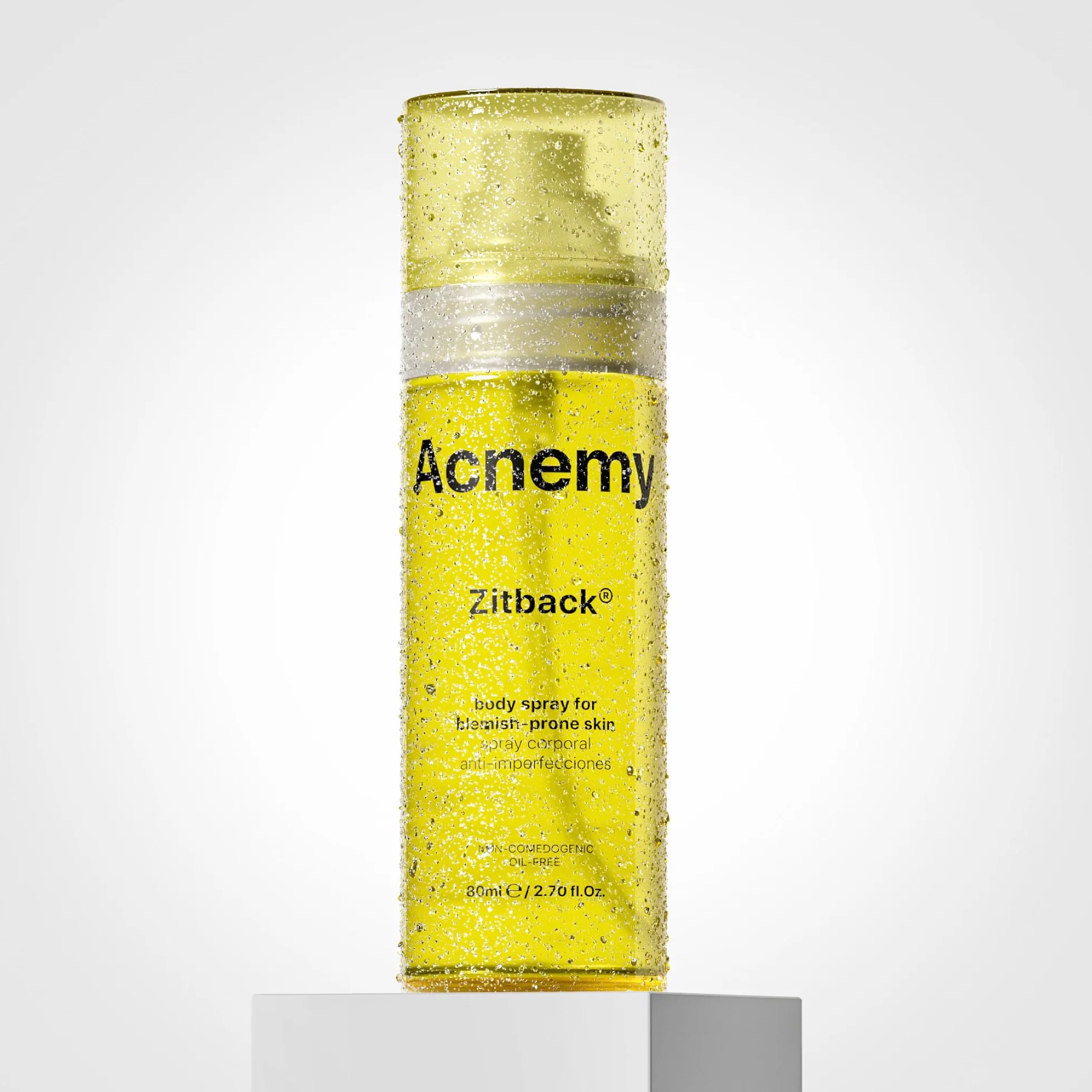 ACNEMY ZITBACK® - Anti-acne Body Spray with AHA and Lemon Water, 80 ml – Eliminates Pimples on Back and Body, Quick Drying, Oil-Free, Reduces Imperfections