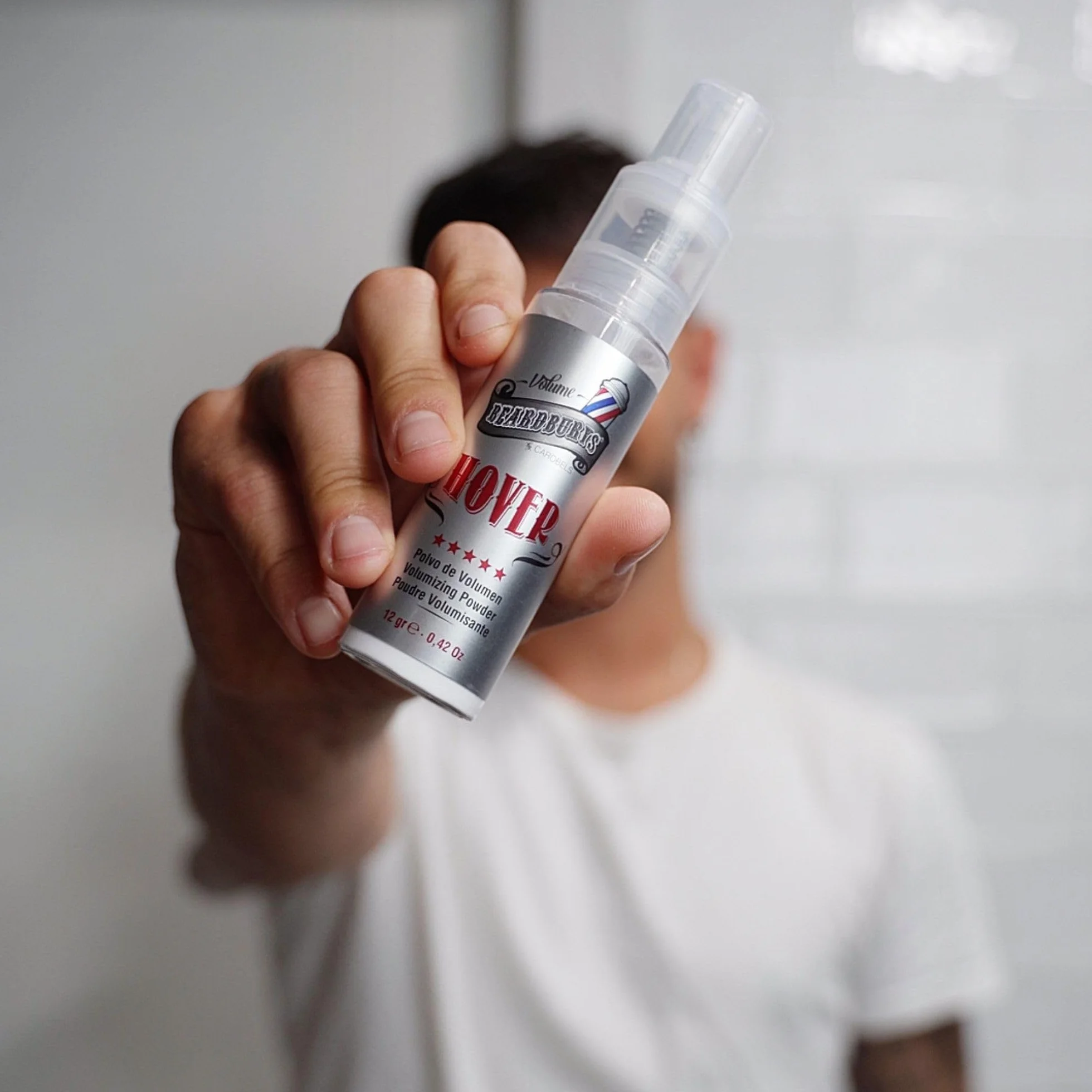 Beardburys Puder do stylizacji włosów Hover dla mężczyzn, matowy, nadaje objętość i teksturę, długie, naturalne uniesienie nasady, cienkie włosy, brak produktu, 12 g