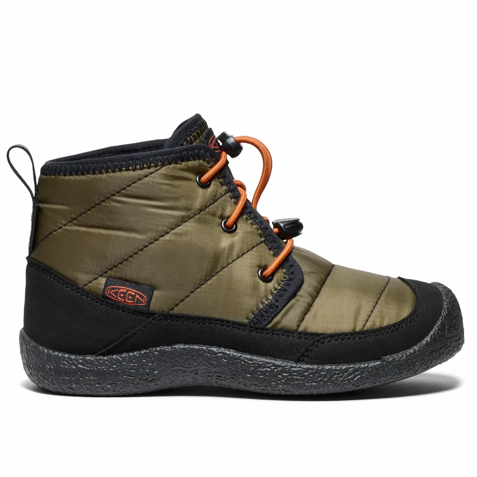 KEEN Unisex dziecięce buty Howser 2 Chukka wodoodporne buty, Ciemny oliwkowy złoty płomień, 37 EU