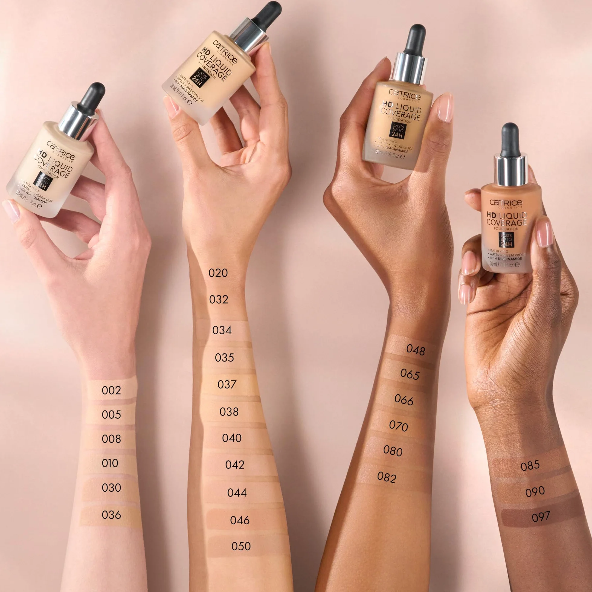 Catrice Podkład HD Liquid Coverage, długotrwały, matujący, matowy (30ml)