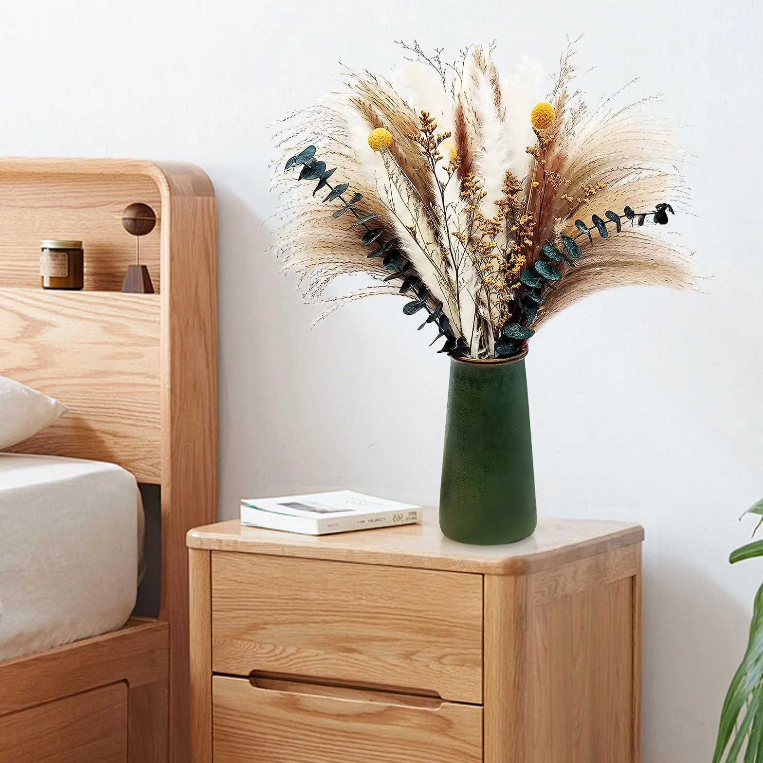 60 sztuk naturalnych suszonych kwiatów do dekoracji, suszonych kwiatów, bukiet, dekoracja bukietu suszonych kwiatów, rękodzieło, sztuczna trawa w stylu boho, dekoracja sypialni, salonu, domu, ślubu