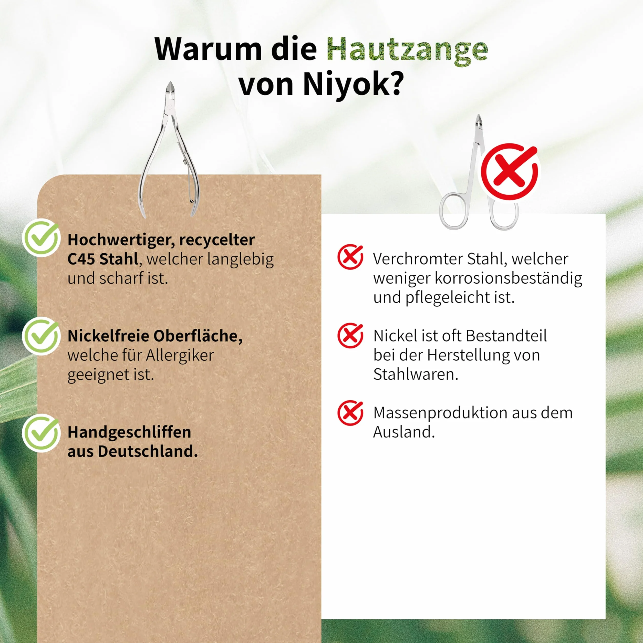 Niyok Cążki do paznokci Solingen precyzyjne szczypce do usuwania skórek niklu Made in Germany