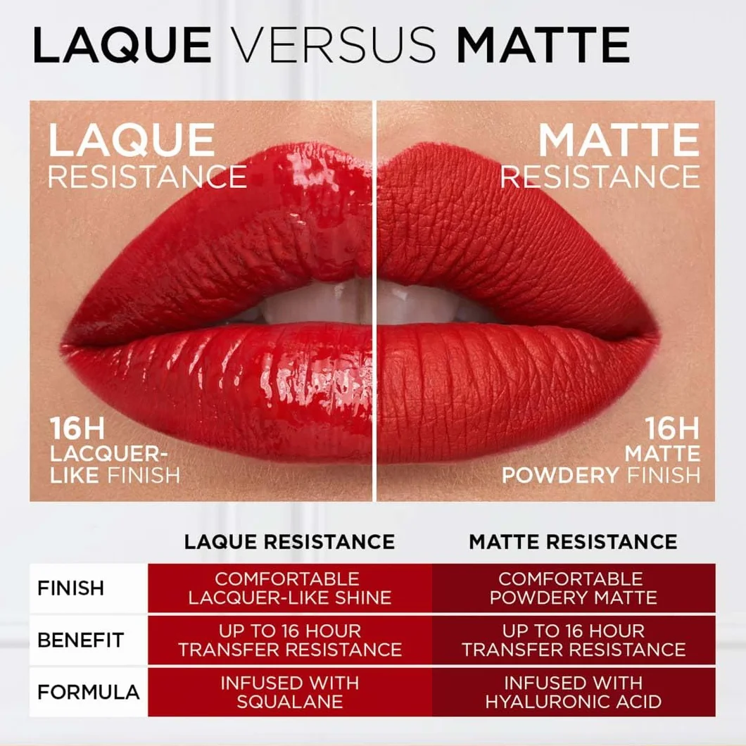 L'Oréal Paris Infaillible Laque Resistance 16H, odporna na ścieranie pomadka o długotrwałym połysku, 600 Le Nu Rosé, 4,3 ml