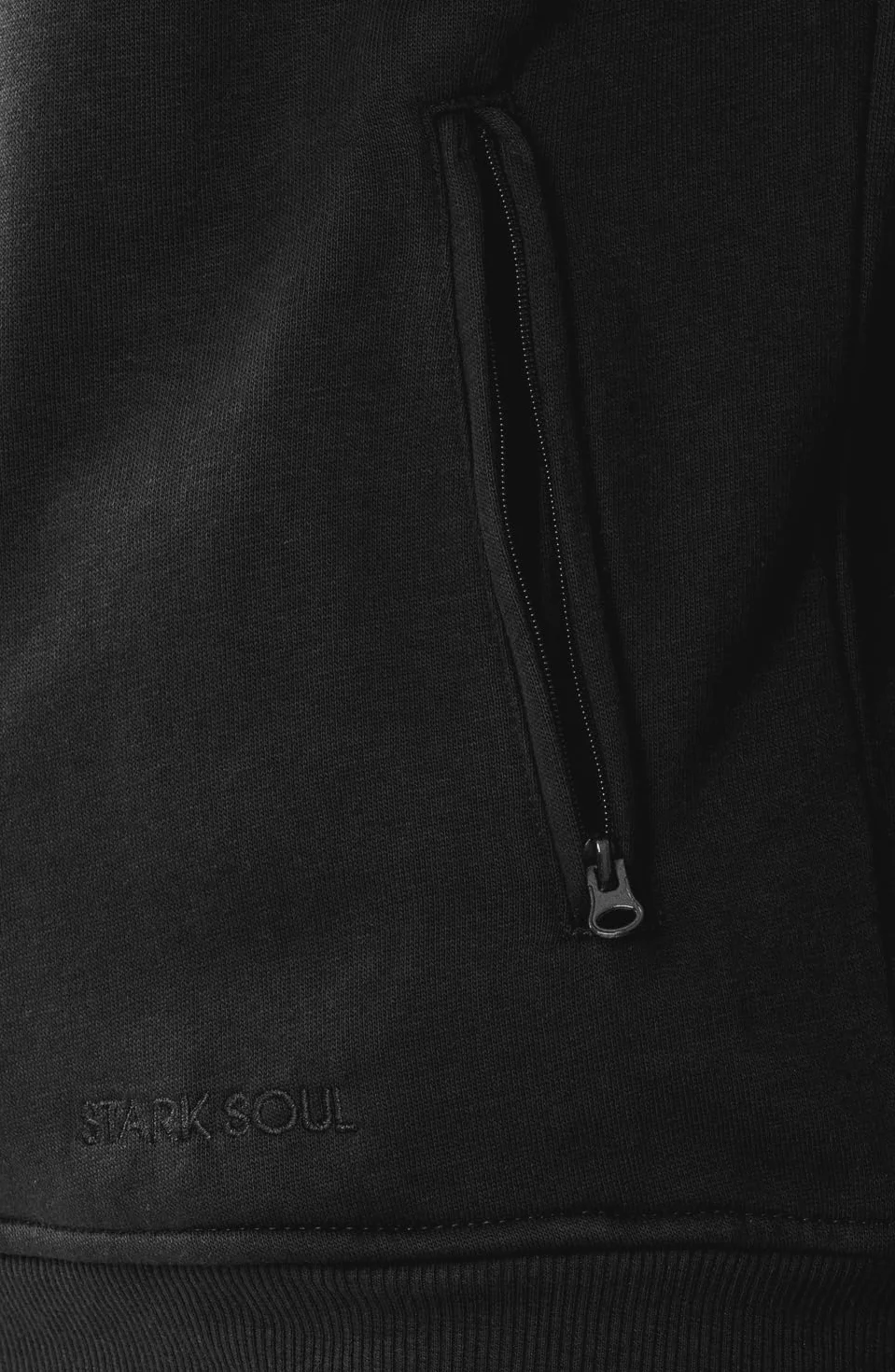 STARK SOUL Bluza BLANK, ze stójką, zamkiem błyskawicznym i 2 kieszeniami, French Terry