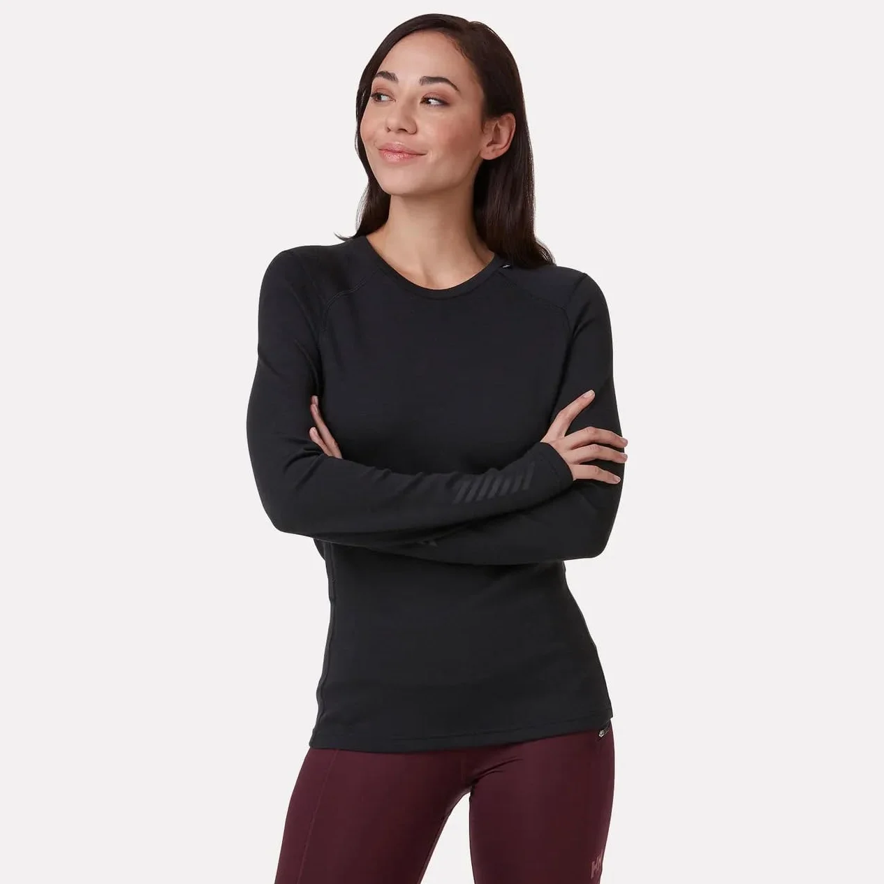 Helly Hansen Damska koszulka Lifa Merino Midweight Crew z długim rękawem, czarna, M