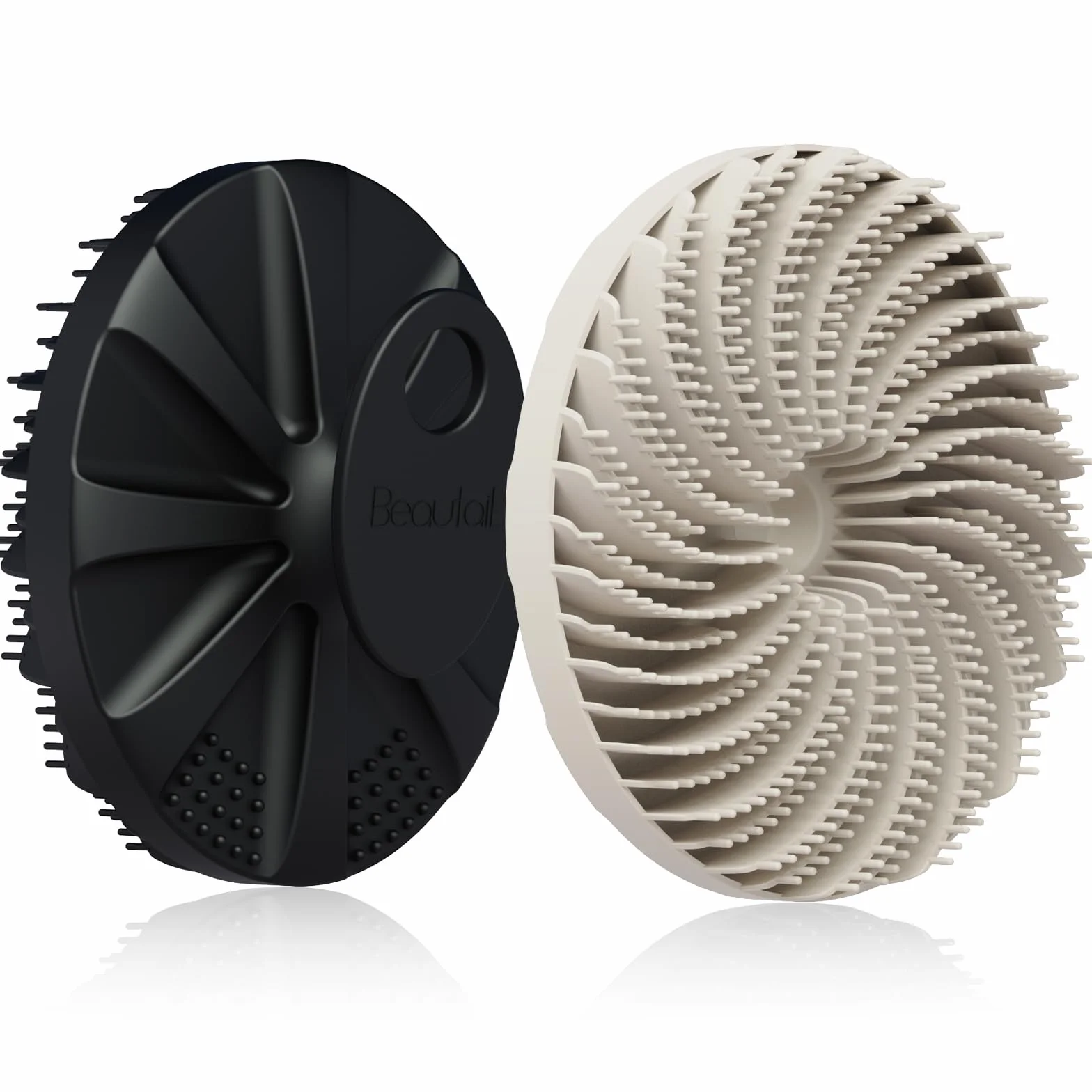 BEAUTAIL® Silikonowa myjka do ciała 5. generacji, 2 sztuki, delikatna złuszczająca szczotka prysznicowa do skóry wrażliwej, innowacyjna silikonowa konstrukcja włosia do dobrze piany, ergonomiczny