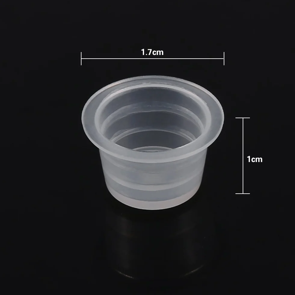 Tatuaż tusz czapki, tusz do tatuażu Cap kubek Pot średni duży plastikowy pigment do tatuażu kubek do tatuażu makijaż permanentny pojemnik Cap tusz do tatuażu materiały do ​​tatuażu 100 sztuk(M)