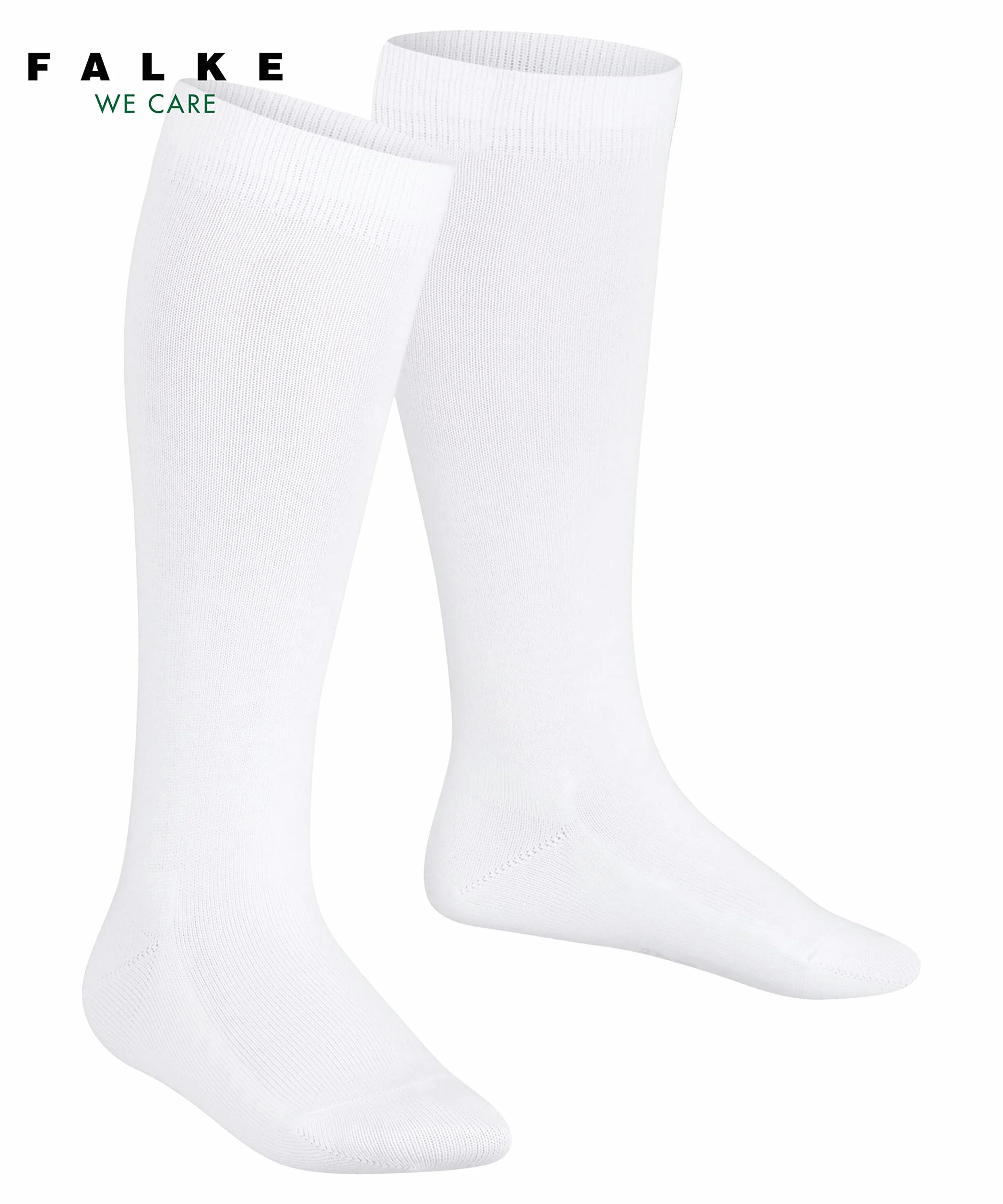 FALKE Uniseks - dzieci Podkolanówki Family K Kh bio bawełna długie jednokolorowe 1 Para, Biały White 2000, 31-34