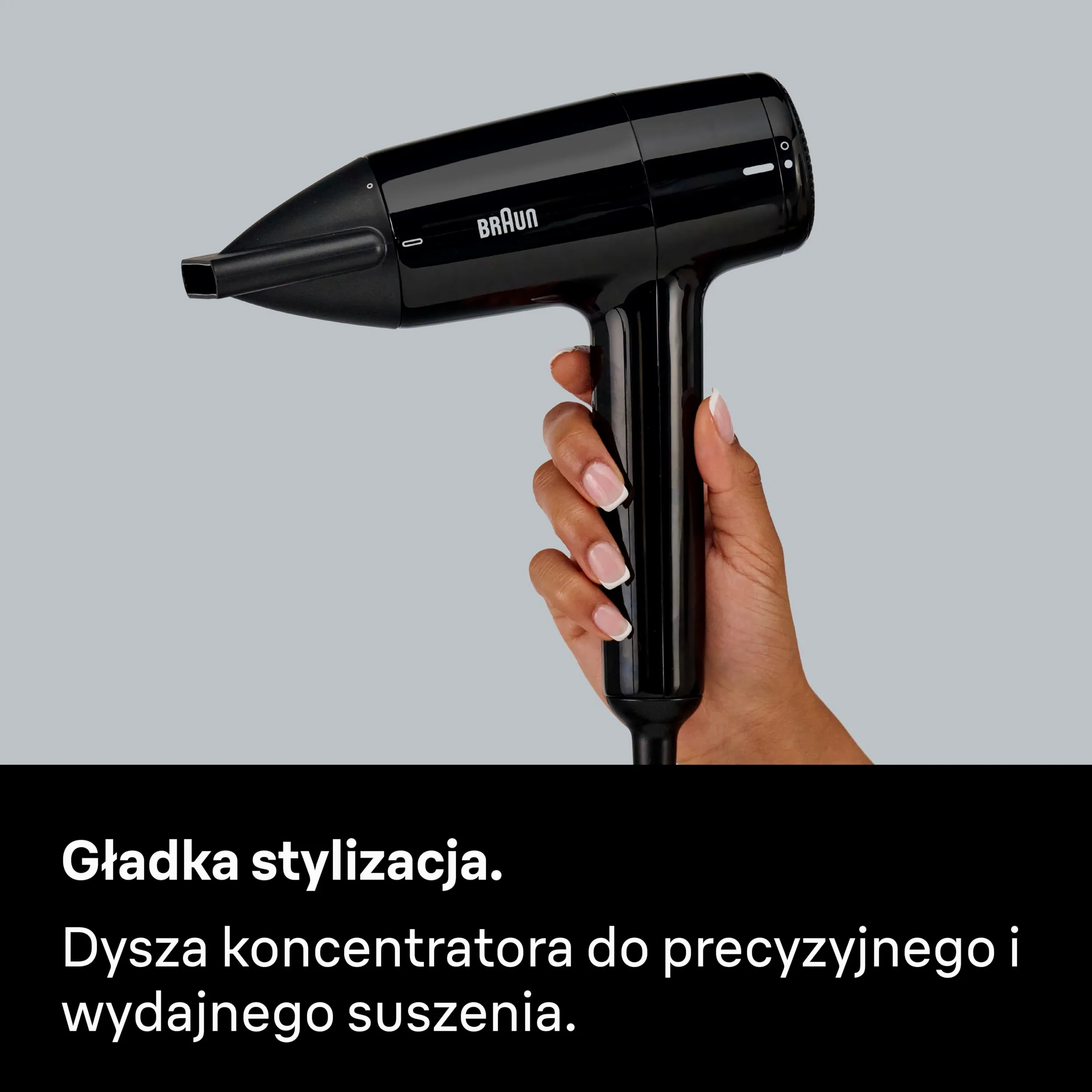 Braun HD1.5 Suszarka 1800W 3 ustawienia temperatury/prędkości czarna BRHD150E