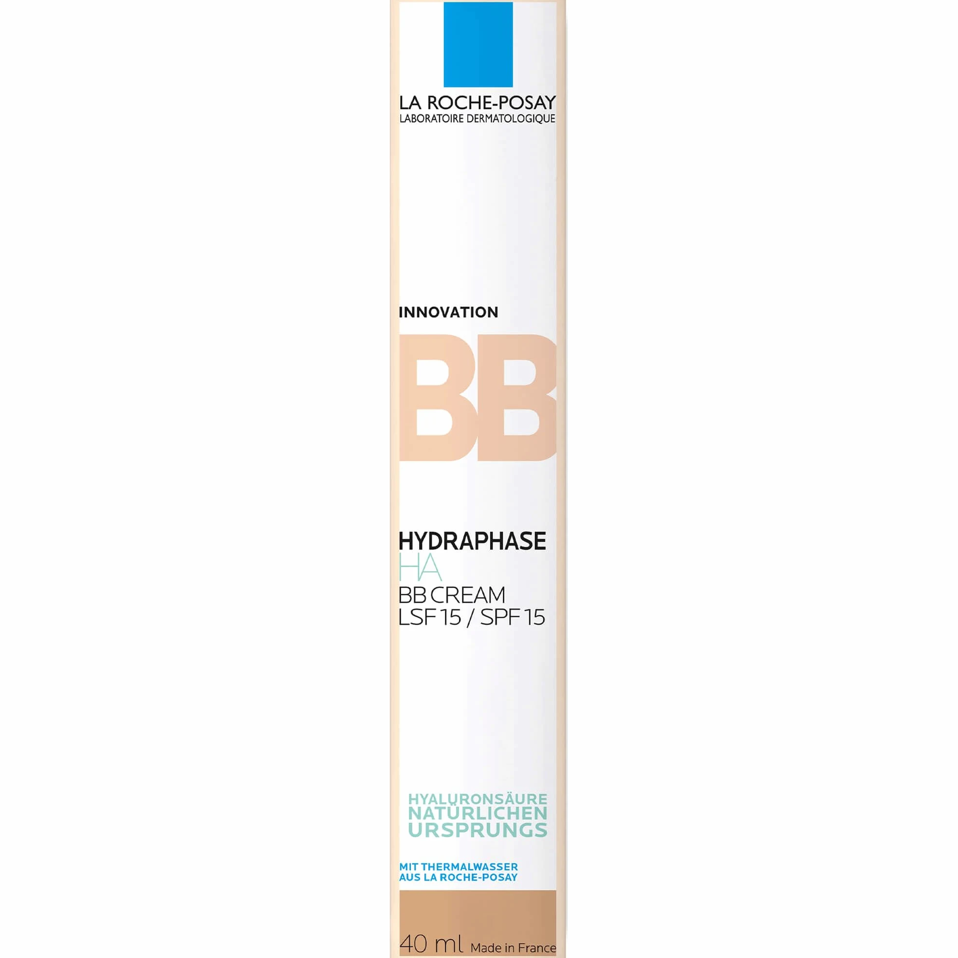 La Roche-Posay Hydraphasa BB Cream SPF15 Średni 40 ml nawilżający z kwasem hialuronowym