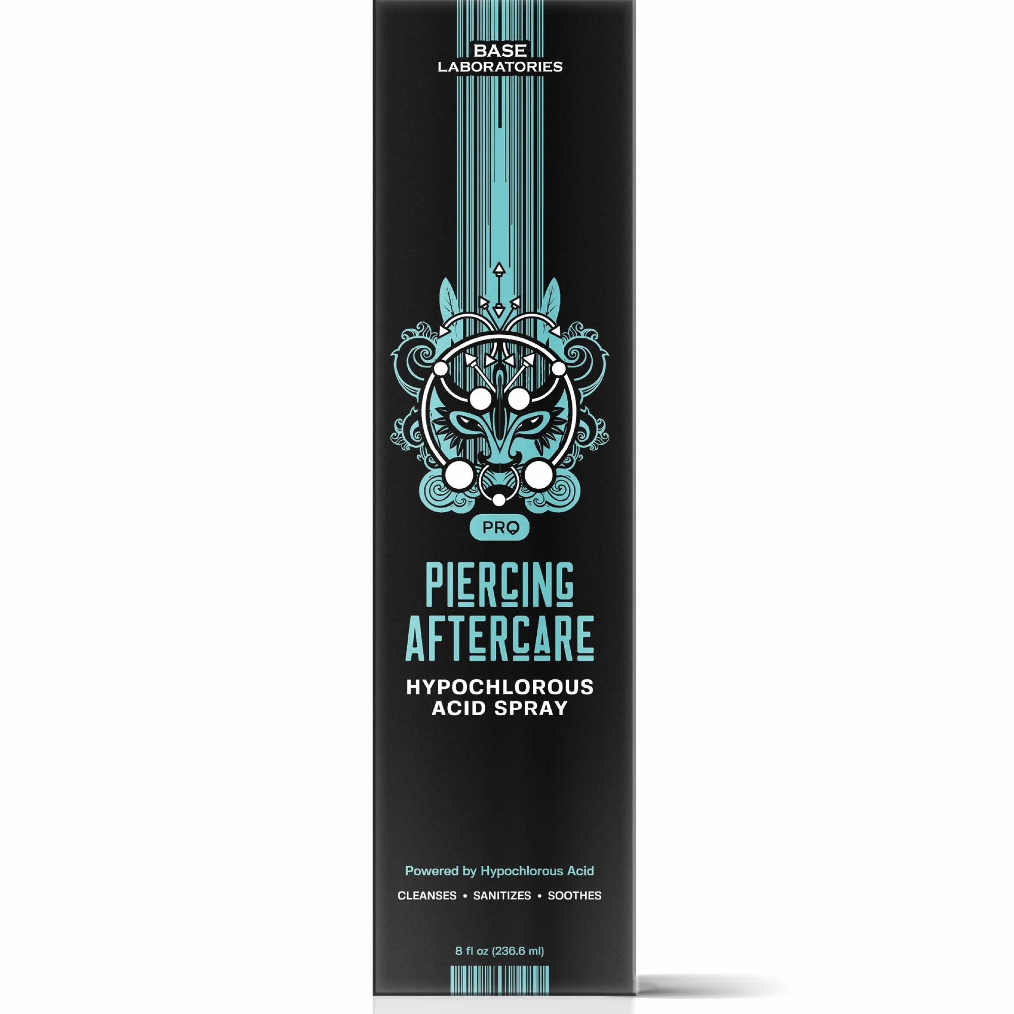BASE LABORATORIES Piercing Aftercare Hypochlorous Acid Spray PRO – spray solankowy do czyszczenia uszu po przekłuciu