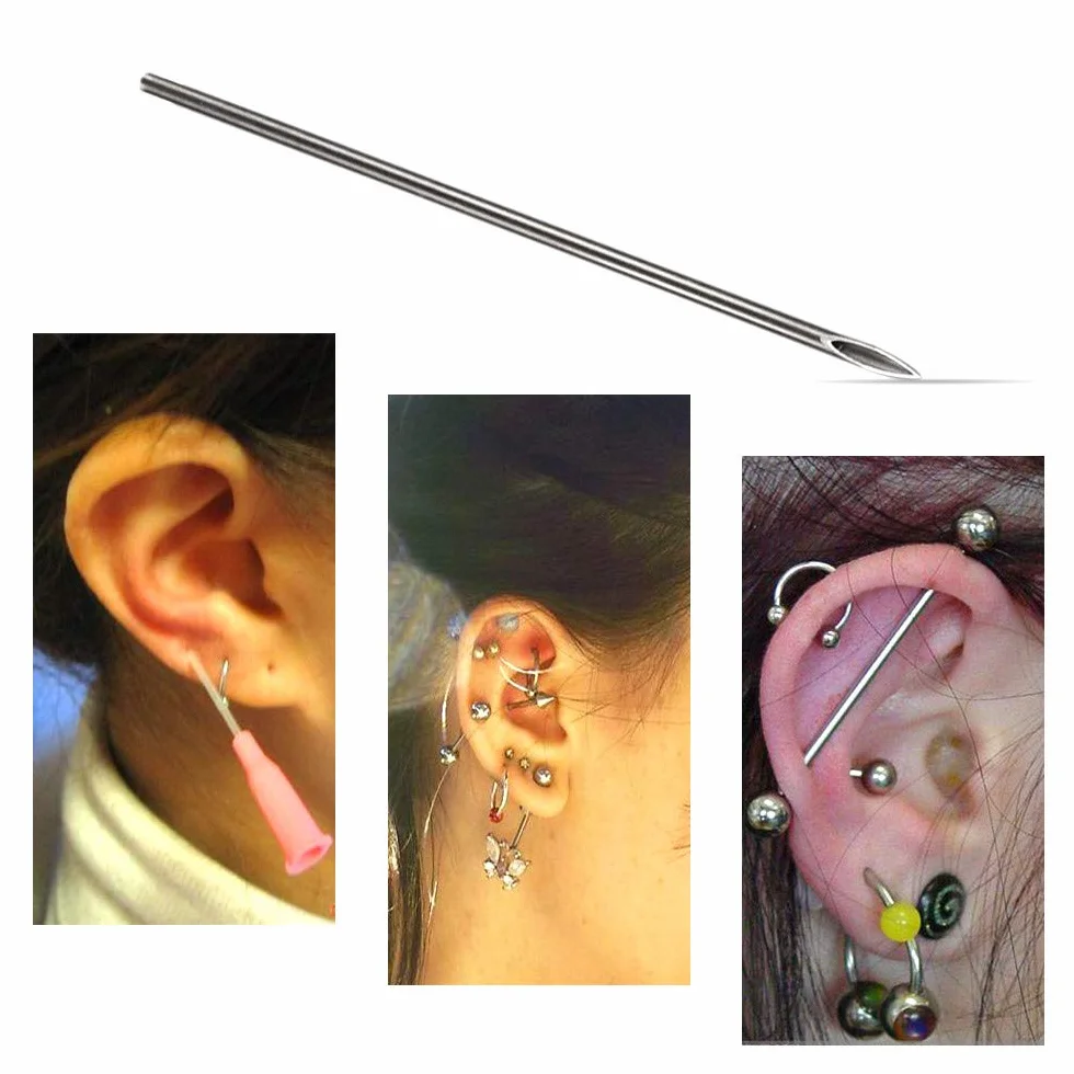 ATOMUS igły do piercingu sterylizowane 100 szt. 12G 14G 16G 18G 20G stal nierdzewna