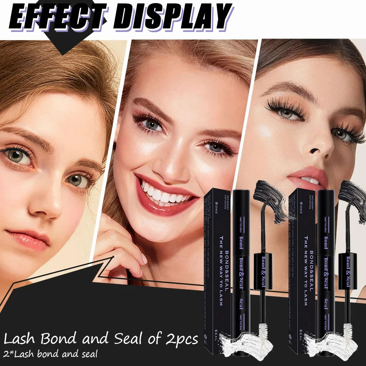 2 sztuki kleju do rzęs Lash Bond i Seal Kit DIY Lashes Extension z wodoodpornym klejem do klastrów 72 h i uszczelnieniem sztucznych rzęs w domu