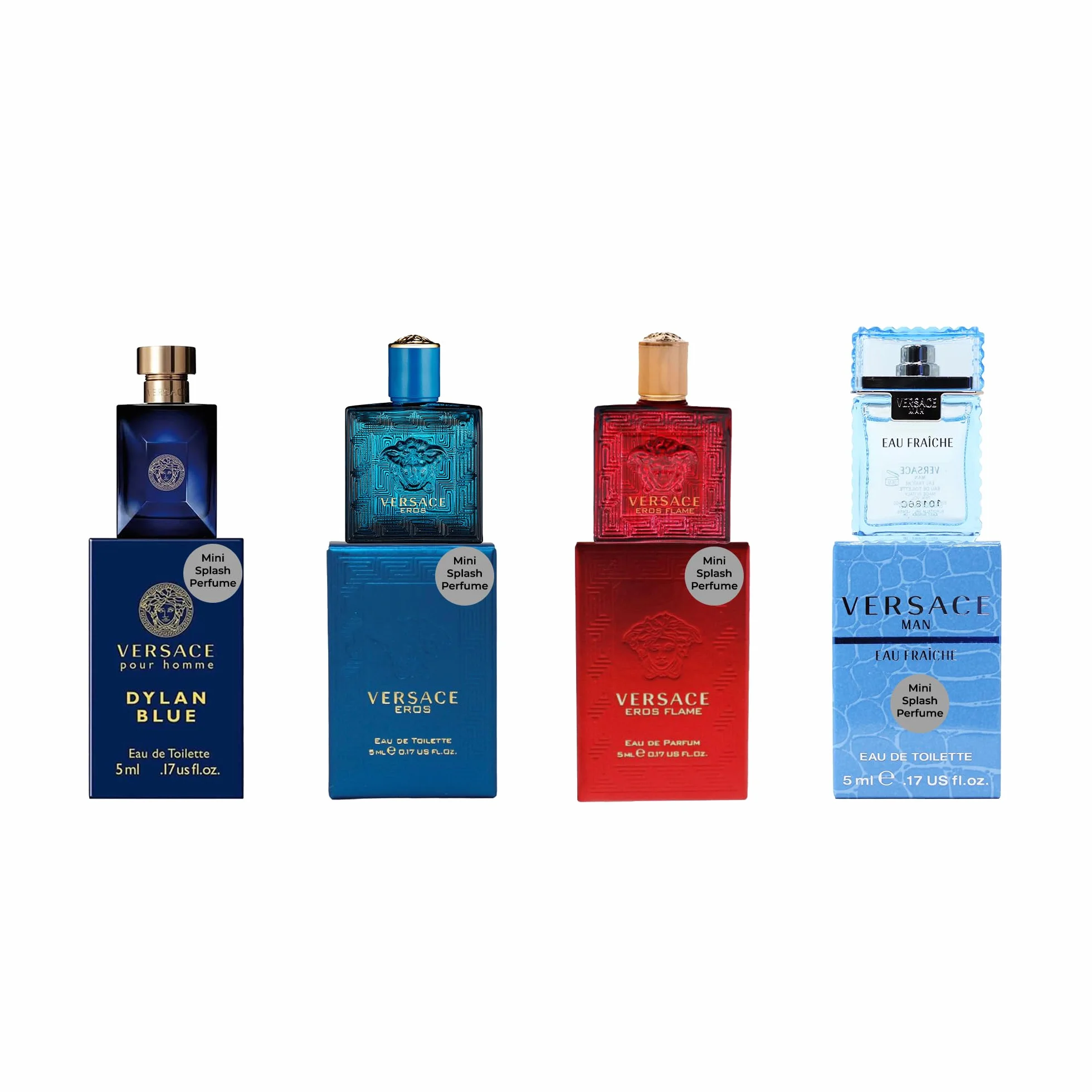 Versace Pour Homme miniaturowe zapachy, dla mężczyzn, 4 x 5 ml