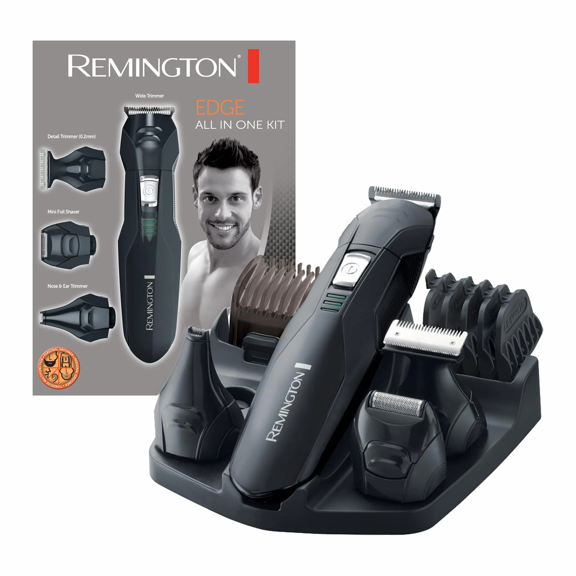 Remington Edge PG6030 trymer do brody i ciała, ostrza tytanowe, 1-20mm, 0.2mm, czarny