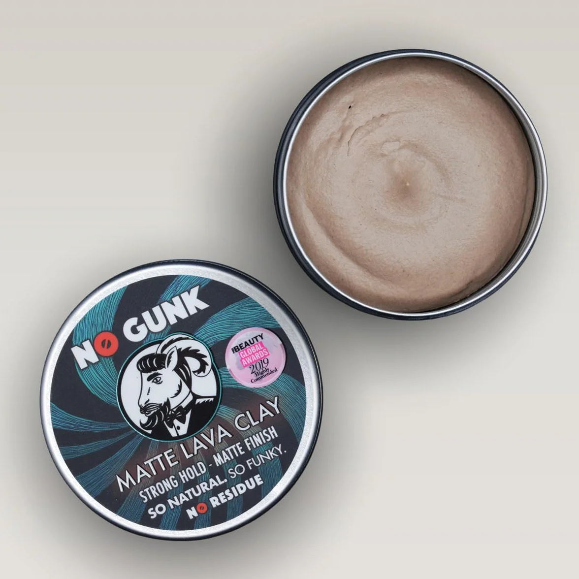 NO GUNK 100% naturalny wosk do włosów matowy/pasta do włosów – mocna przyczepność – tylko z naturalnymi i ekologicznymi składnikami – Matte Lava Clay (oryginalny, 50 g)