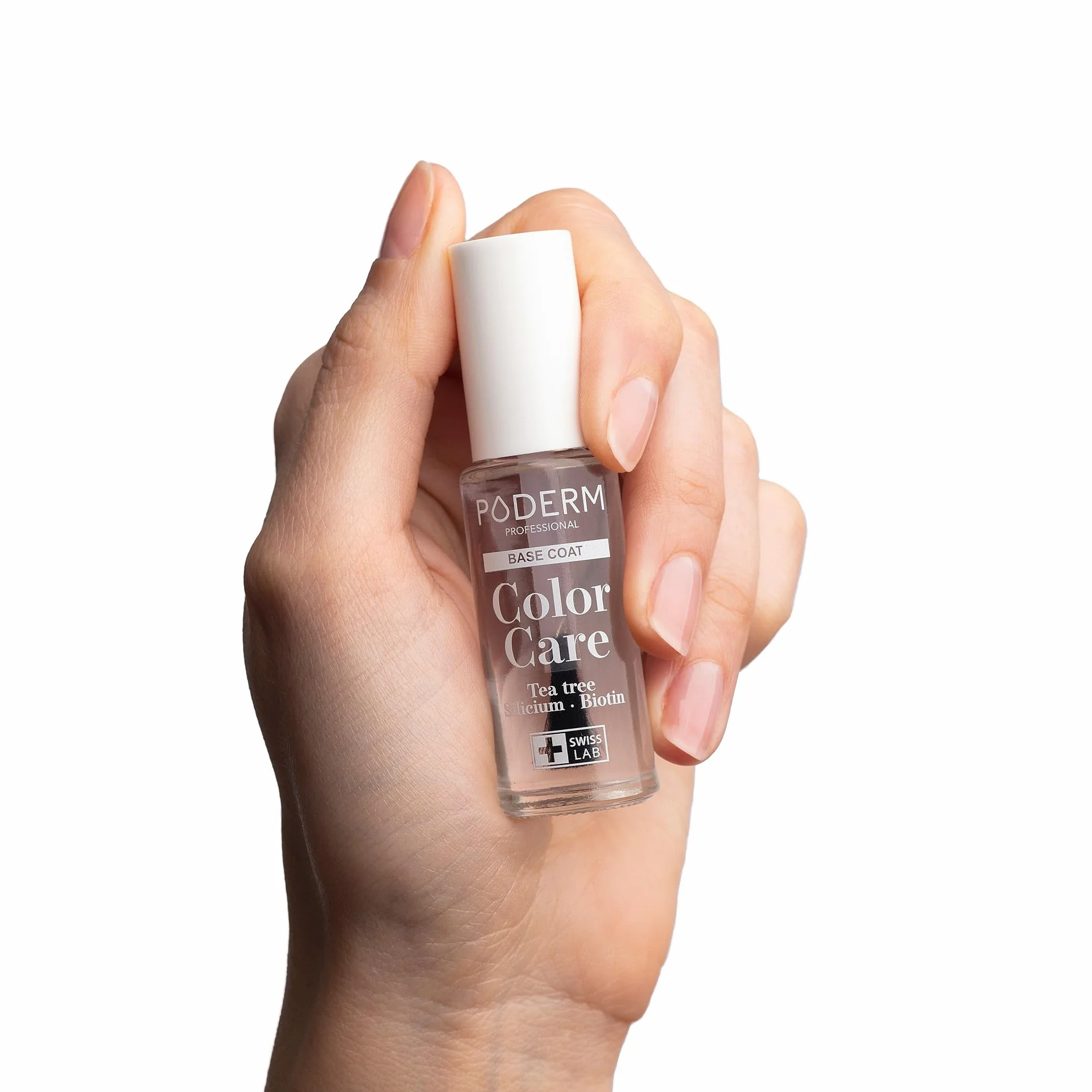 BASE COAT Ochronny - Wzbogacony TEA TREE - Zapewnia długotrwały kolor - Zapobieganie i leczenie żółtych/zniszczonych paznokci - Naturalne i wegańskie składniki - SWISS LAB
