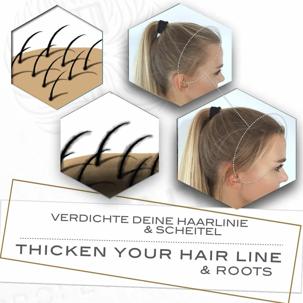 Fidentia Hair Shader – Puder do zagęszczania włosów, pokrycie siwych odrostów, maskuje miejsca przerzedzeń i uzupełnia włosy - 12g średni brąz