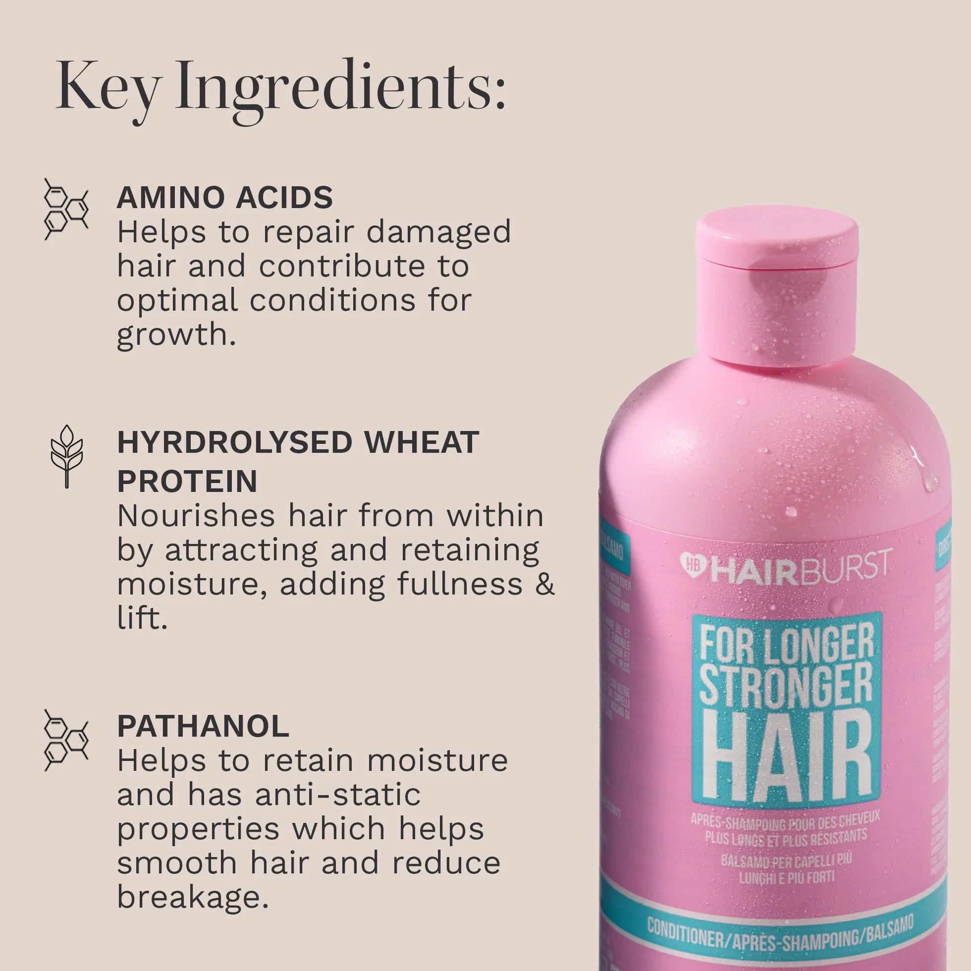 HAIR BURST For Longer Stronger Hair Awokado & Coconut Conut Conditioner 350 ml
